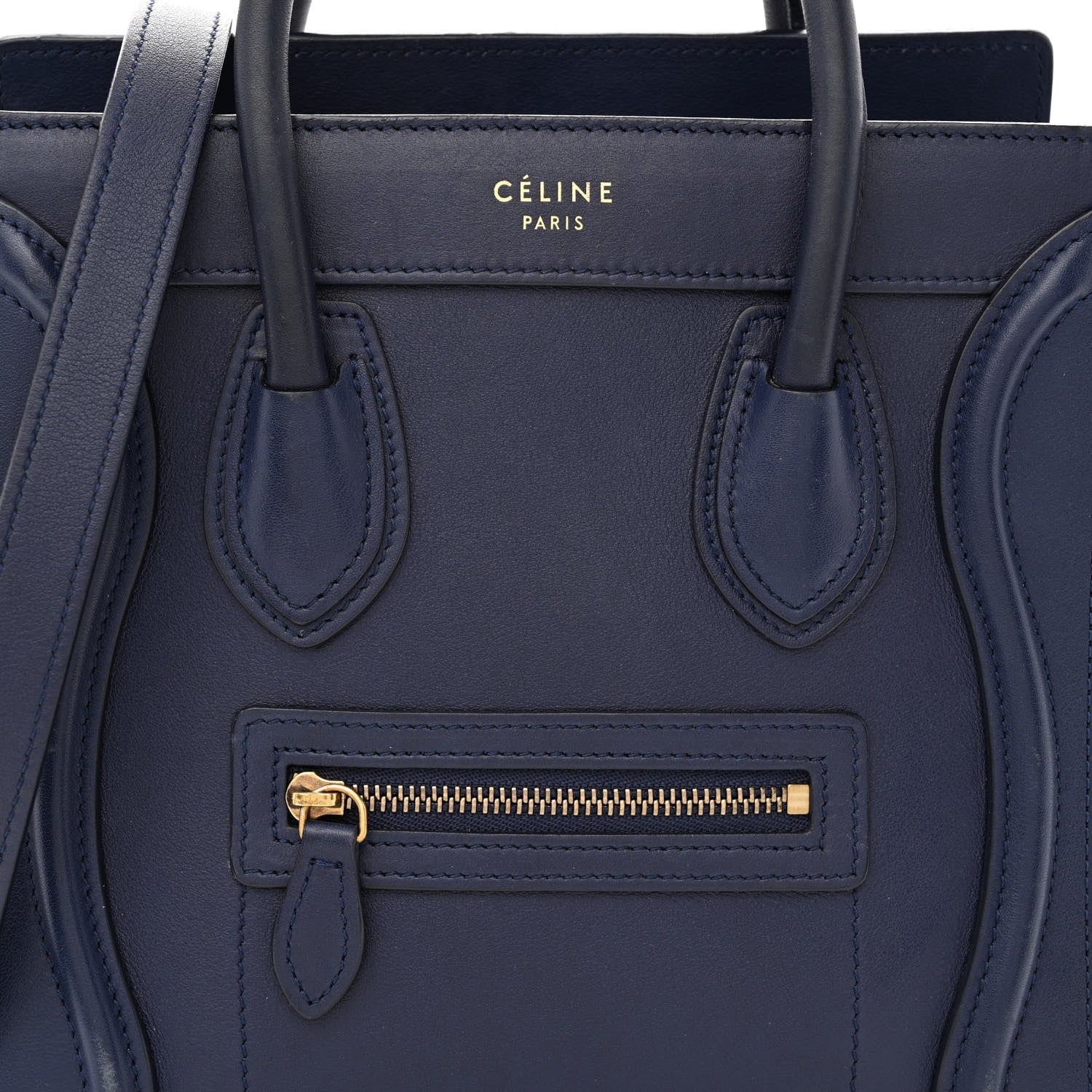 Celine Smooth Calfskin Nano Luggage Navy Blue 8 of 14