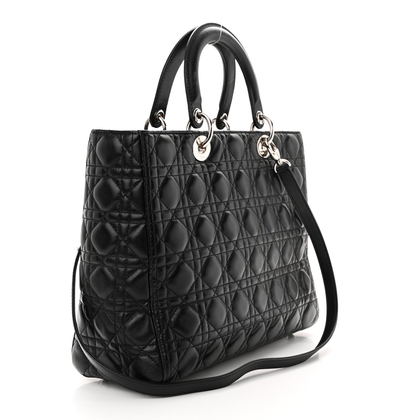 Lambskin Cannage Large Lady Dior Black