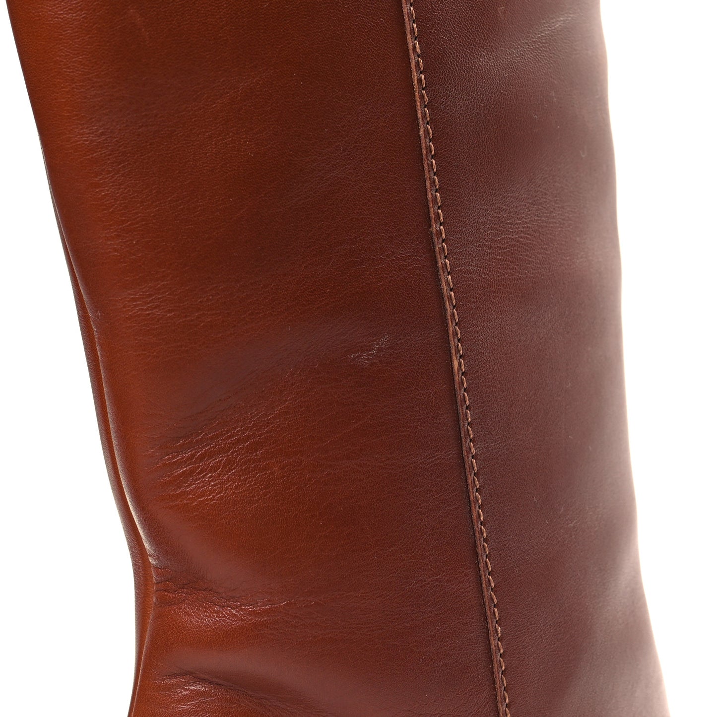 Calfskin Silhouette High Boots 36.5 Cognac