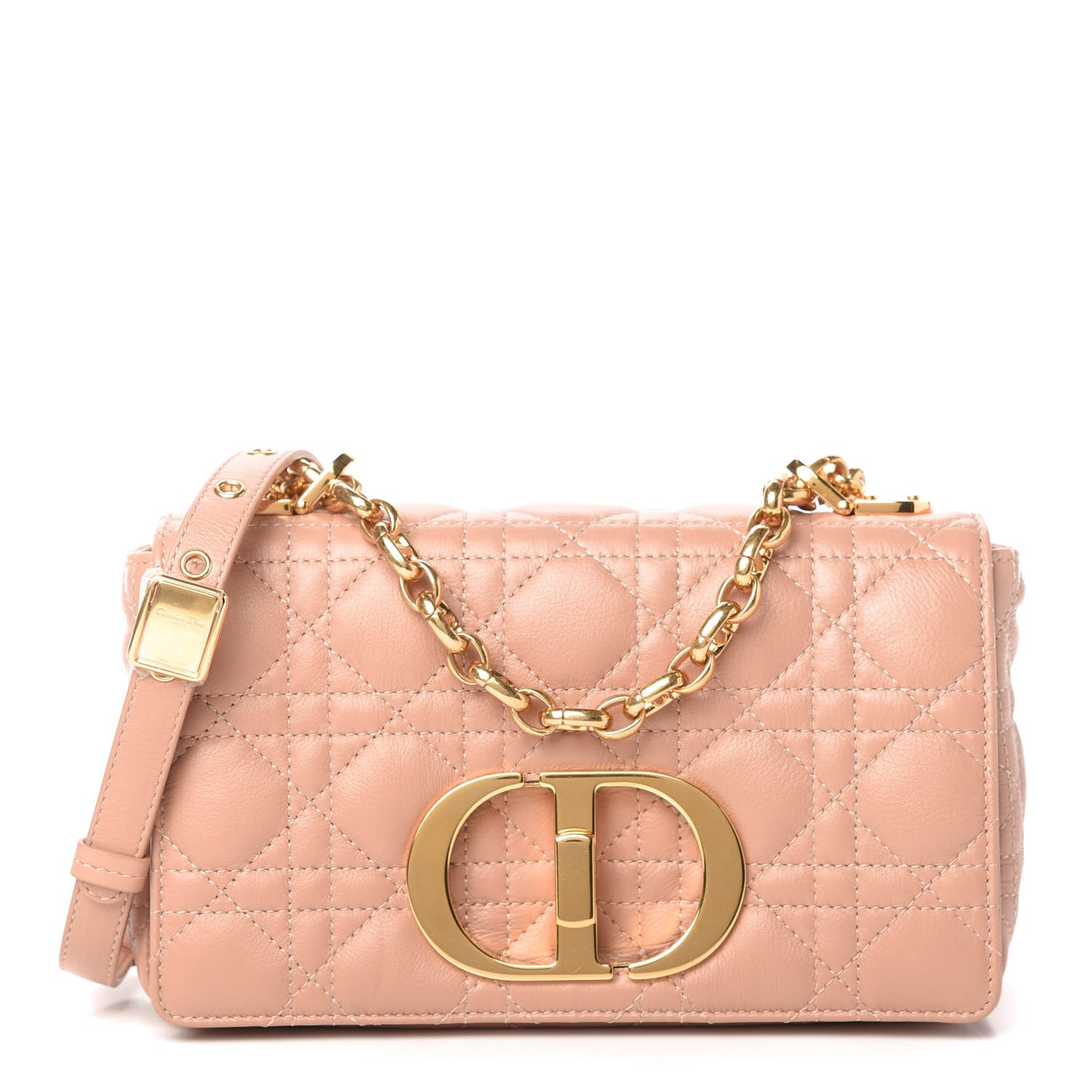 Calfskin Cannage Small Caro Bag Rose De Vents