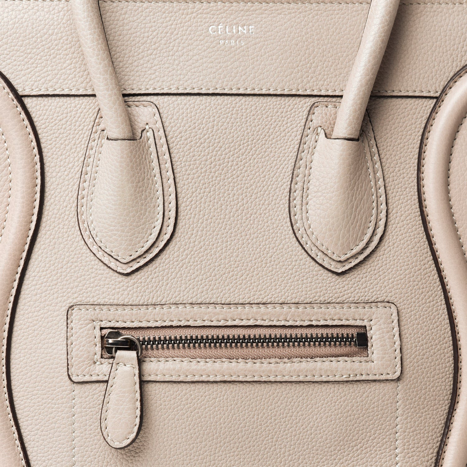 Celine Drummed Calfskin Micro Luggage Dune 10 of 10