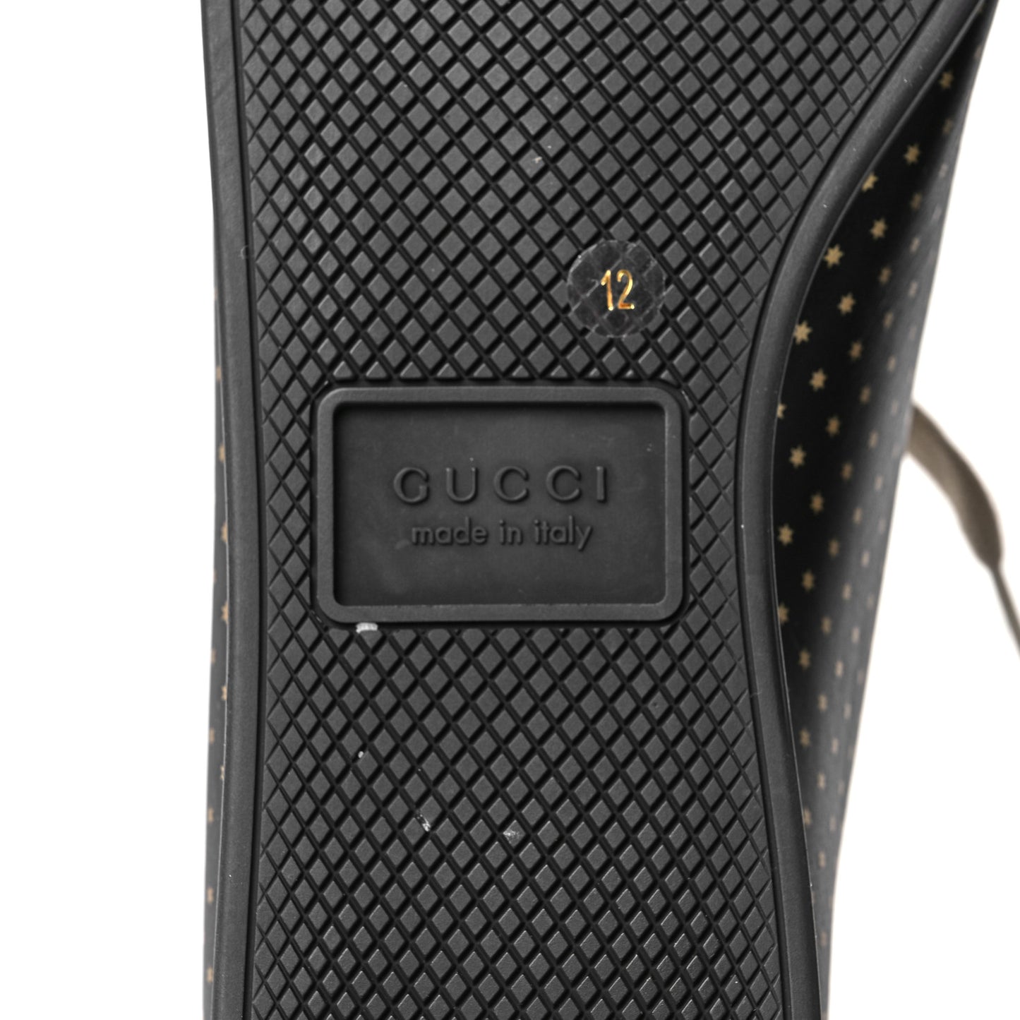 X SEGA Calfskin GUCCY Stars Mens Falacer Sneakers 12 Black