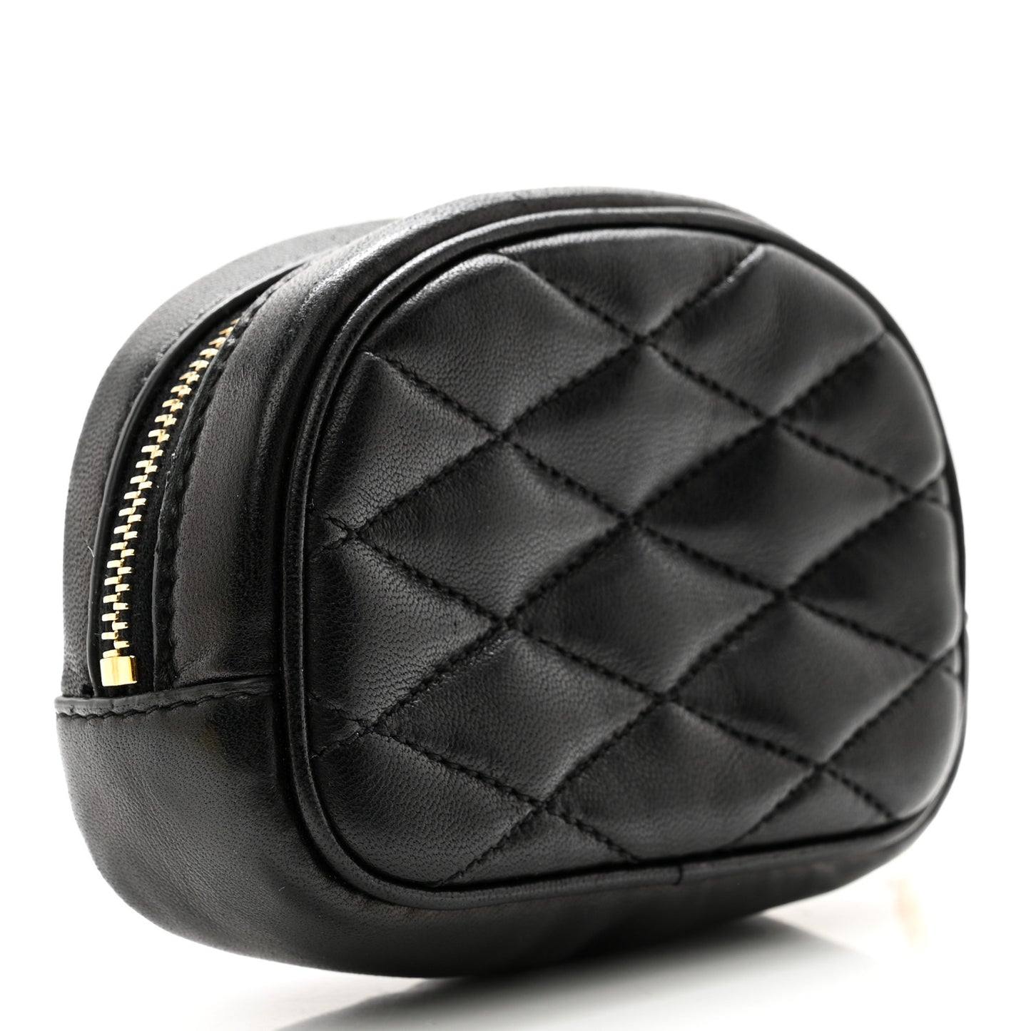Lambskin Quilted Lolita Cosmetic Pouch Black