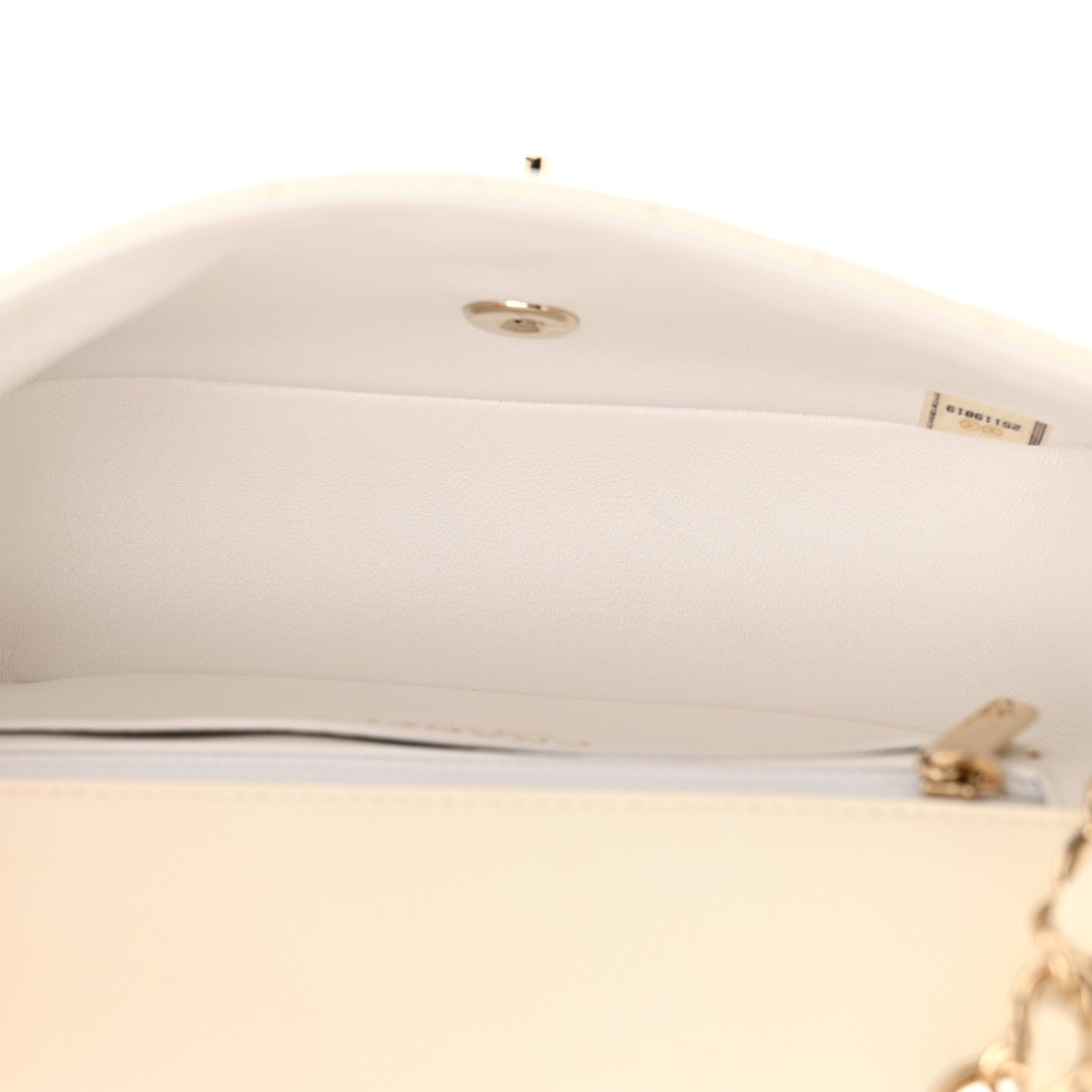 Chanel Lambskin Chevron Quilted Mini Rectangular Flap White 5 of 13