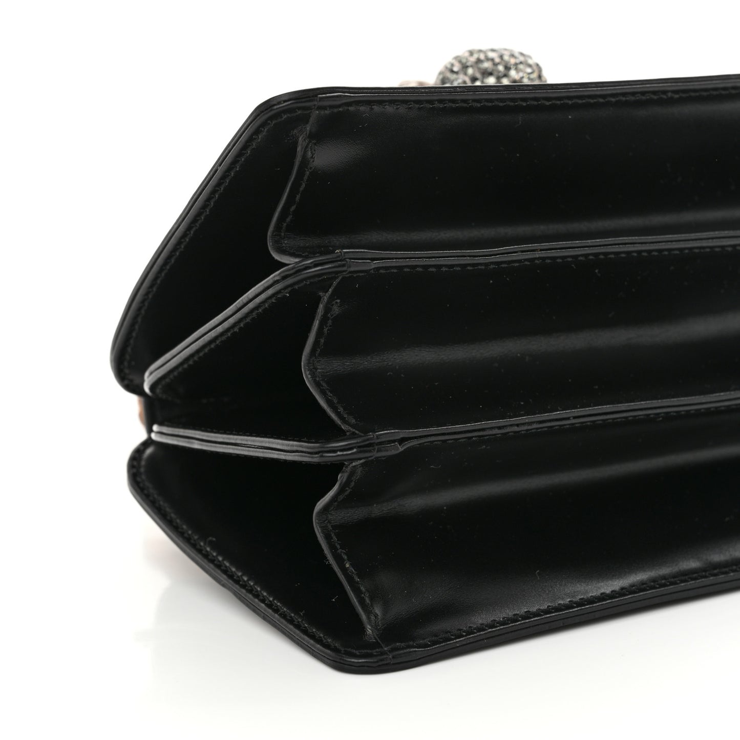 Calfskin Bamboo Mini Thiara Top Handle Bag Black