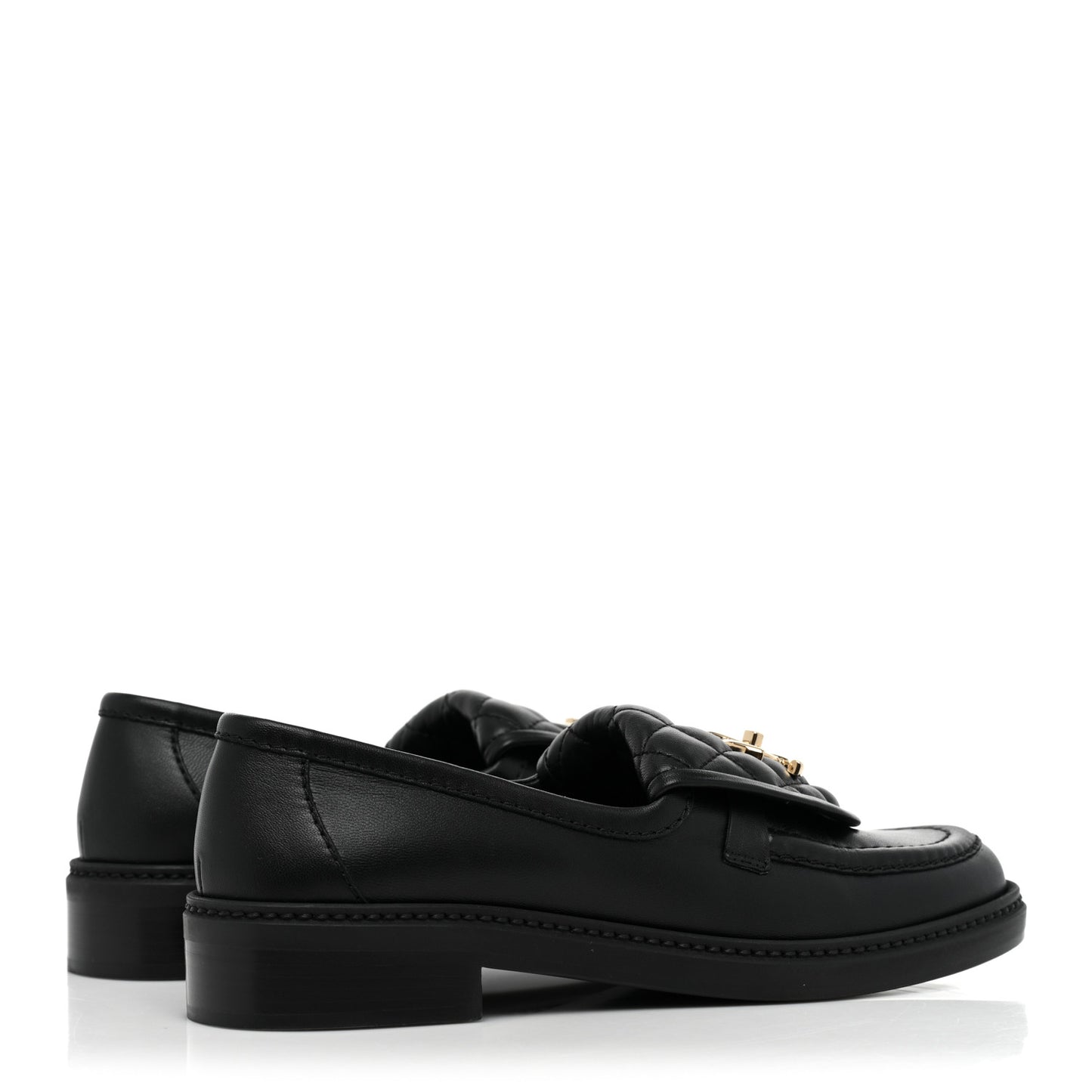Lambskin Quilted CC Turnlock Loafers 37 Black