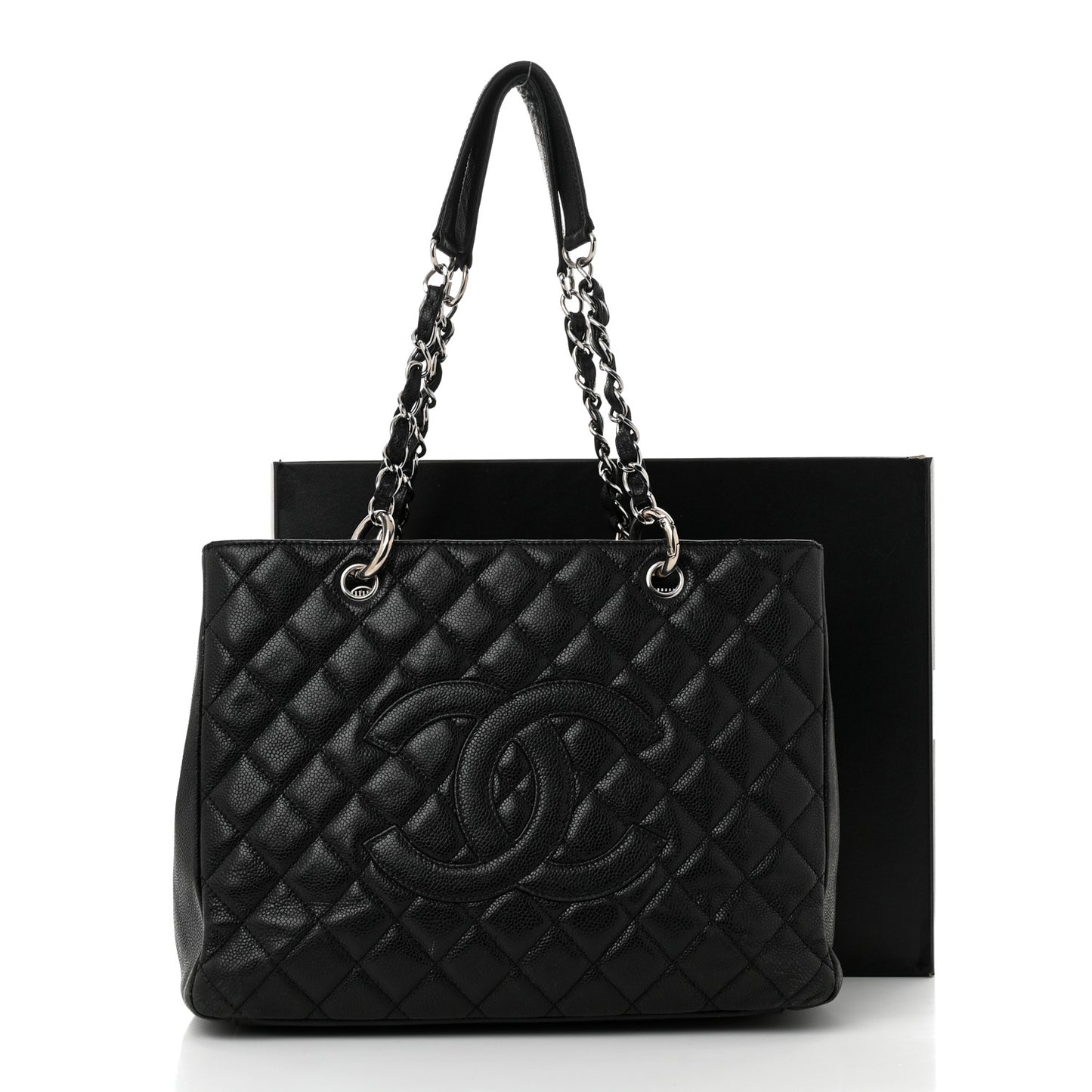 Caviar Quilted Grand Shopping Tote GST Black