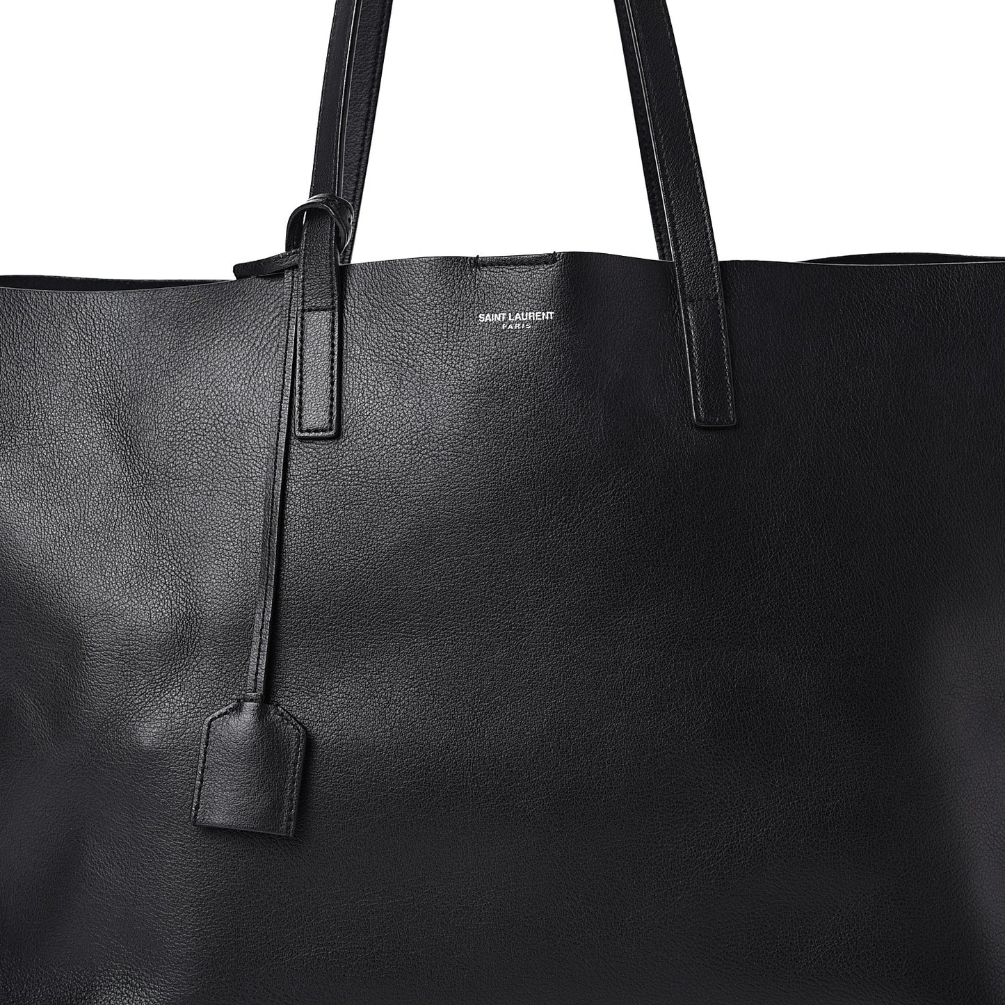 Calfskin Large Fringe Shopping Tote Black