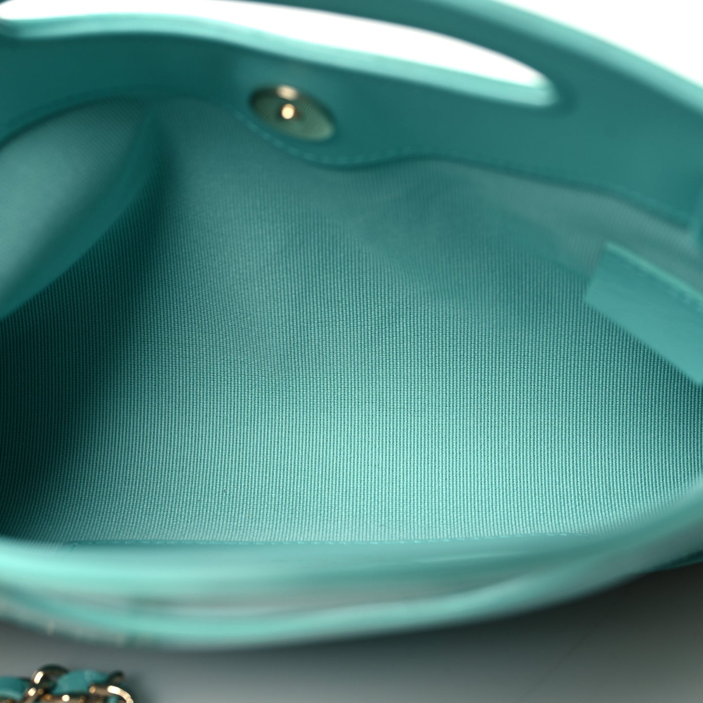 Shiny Crumpled Calfskin Quilted Nano 31 Shopping Bag Turquoise