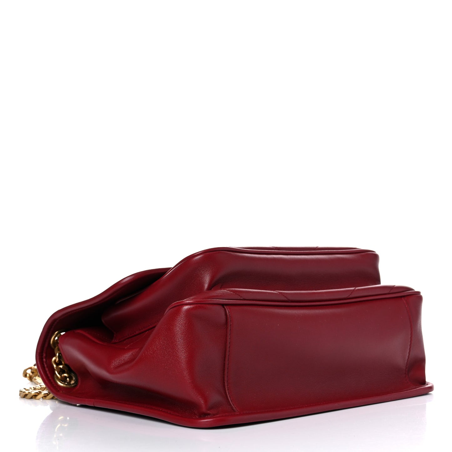 Lambskin Matelasse Monogram Medium Niki Chain Satchel Red