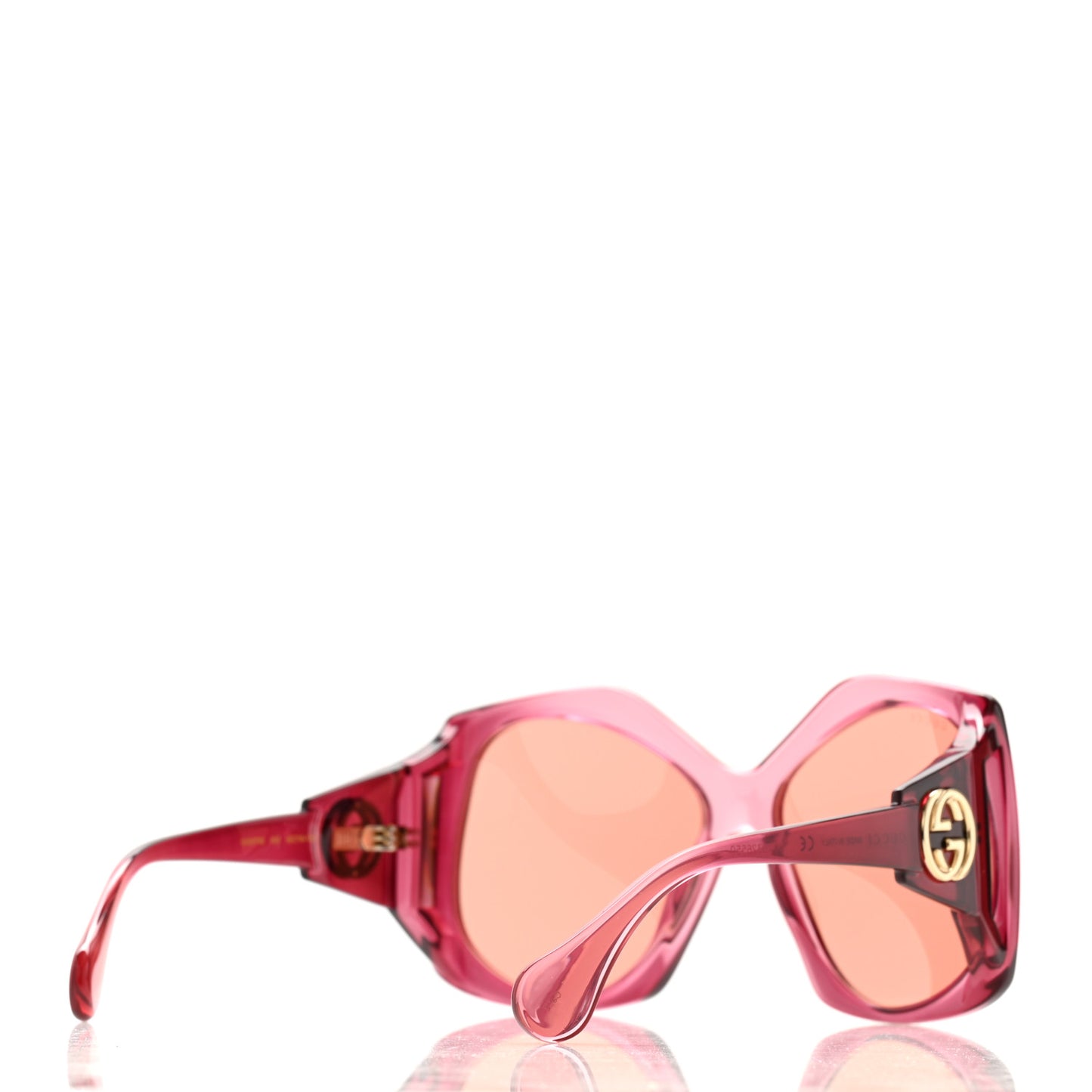 Acetate Round Sunglasses GG0875S Burgundy Orange