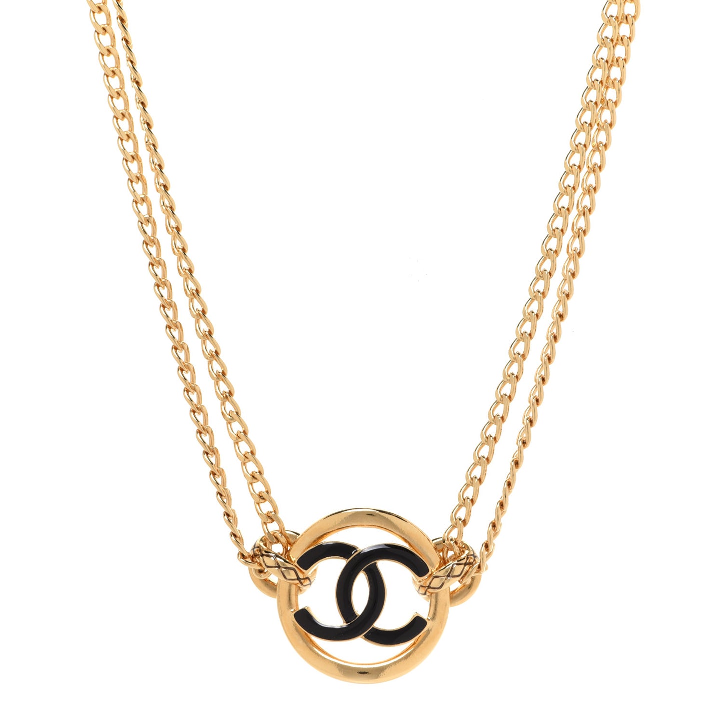 Metal Resin Chain CC Choker Gold Black