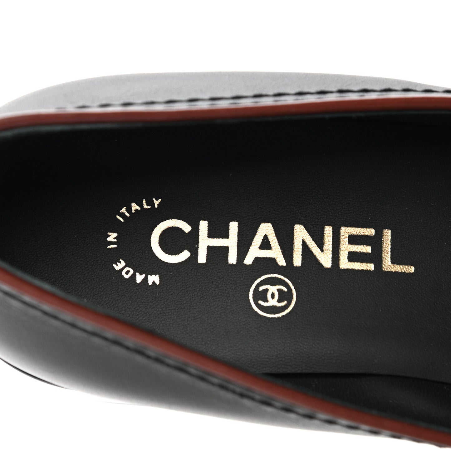 Calfskin CC Mocassin Loafers 38 Brown Black