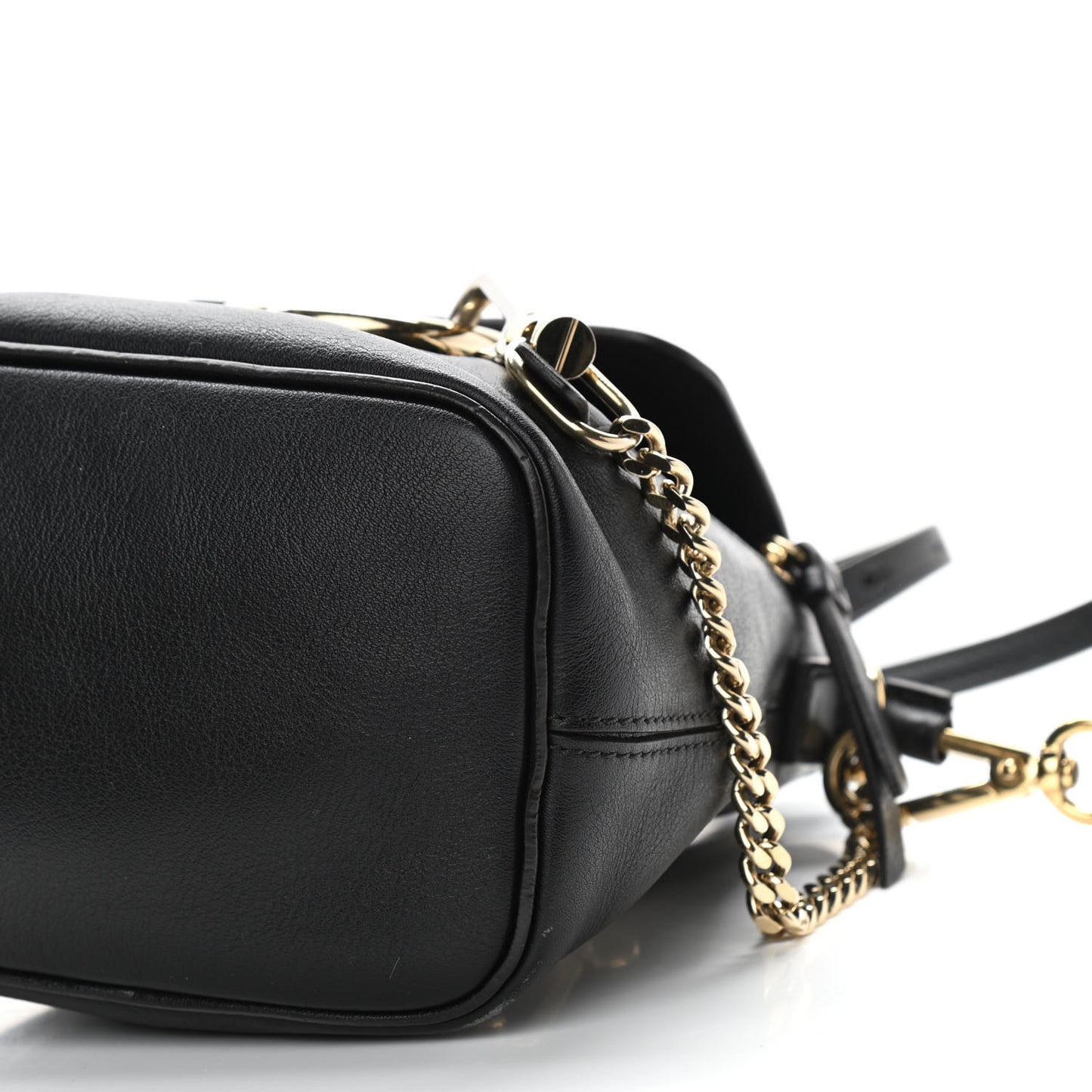 Suede Calfskin Mini Faye Backpack Black