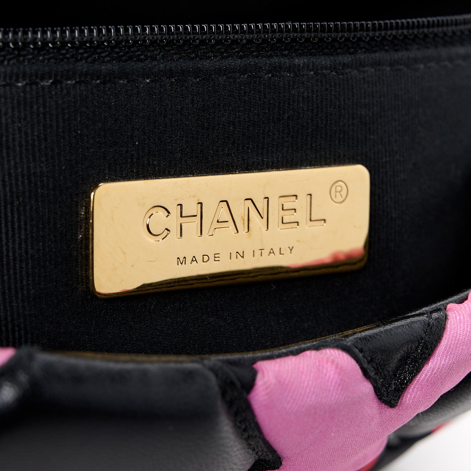 Chanel Lambskin Printed Fabric Medium Chanel 19 Flap Black Multicolor 6 of 10