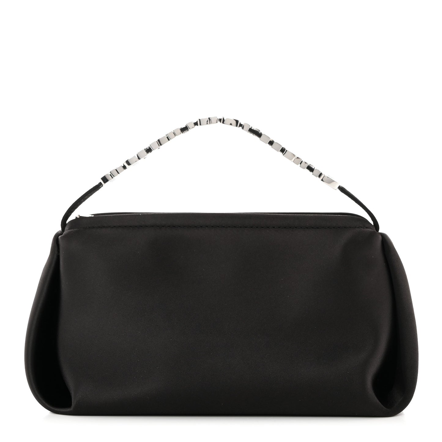 Satin Crystal Logo Micro Marquess Bag Black