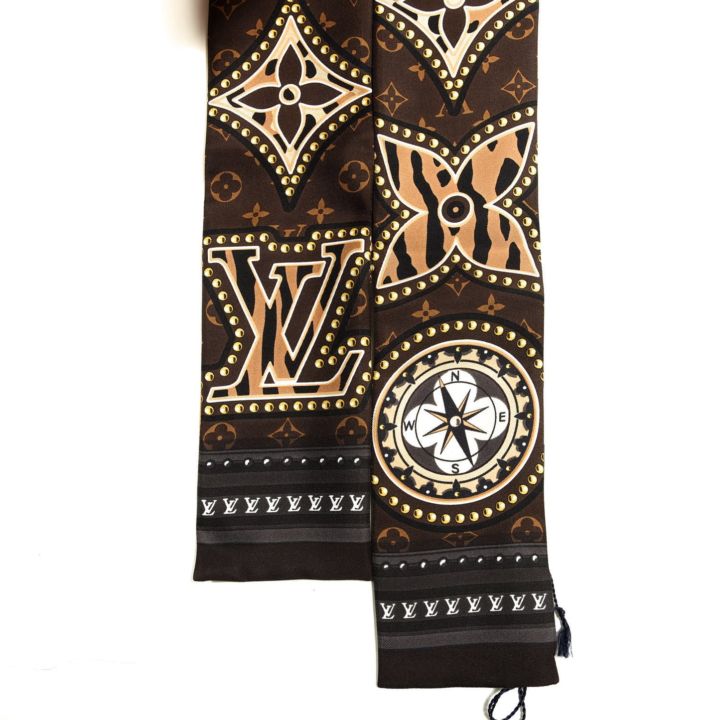 Silk Monogram LV World Bandeau Brown