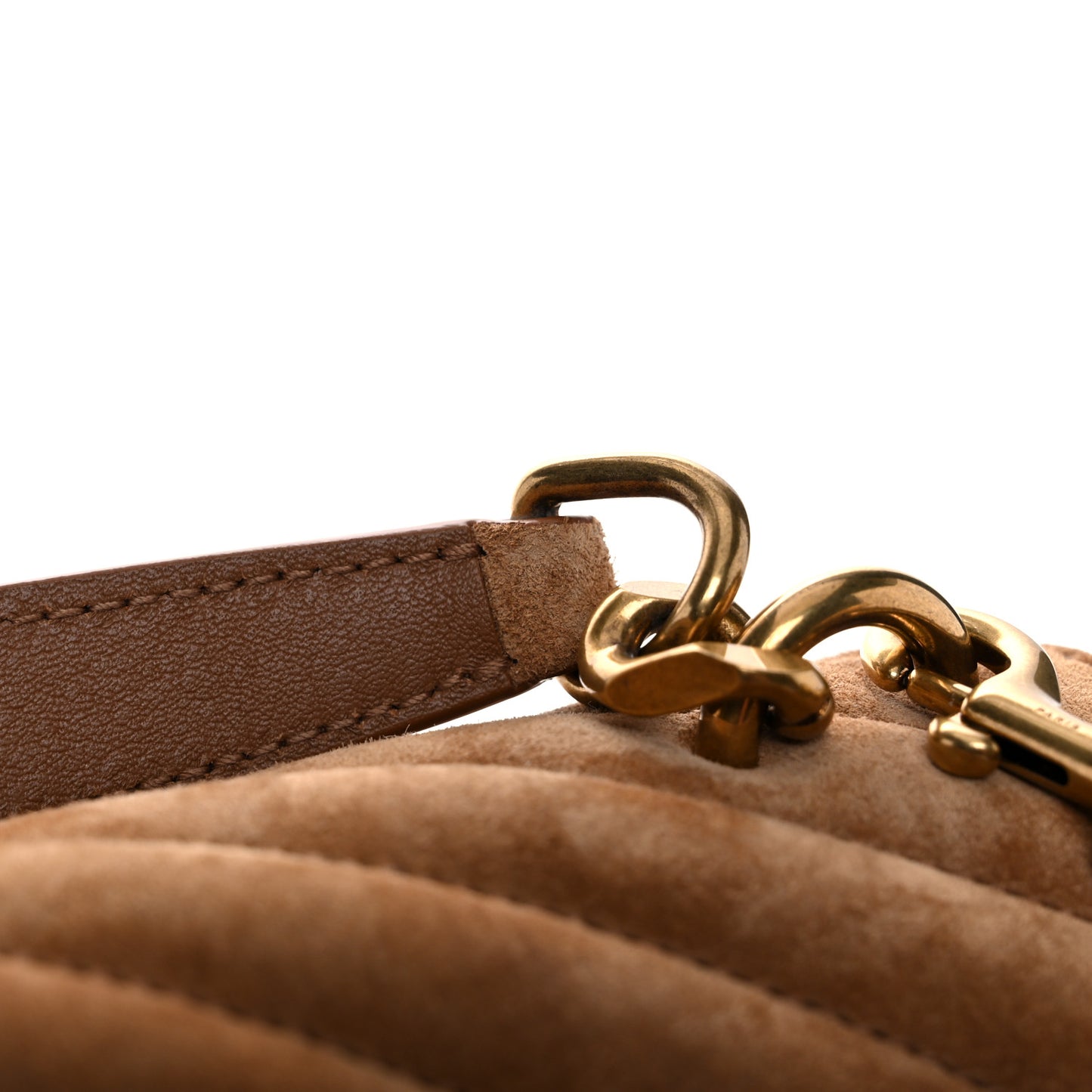 Suede Matelasse Chevron Monogram Medium College Bag Cinnamon