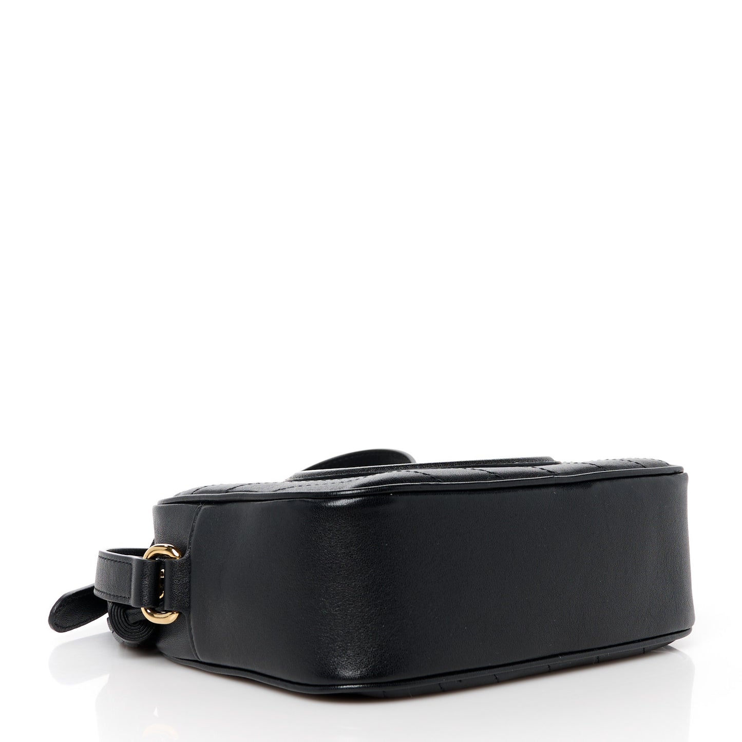 Sakai Be Green Calfskin Diagonal Stitched Small Blondie Shoulder Bag Black