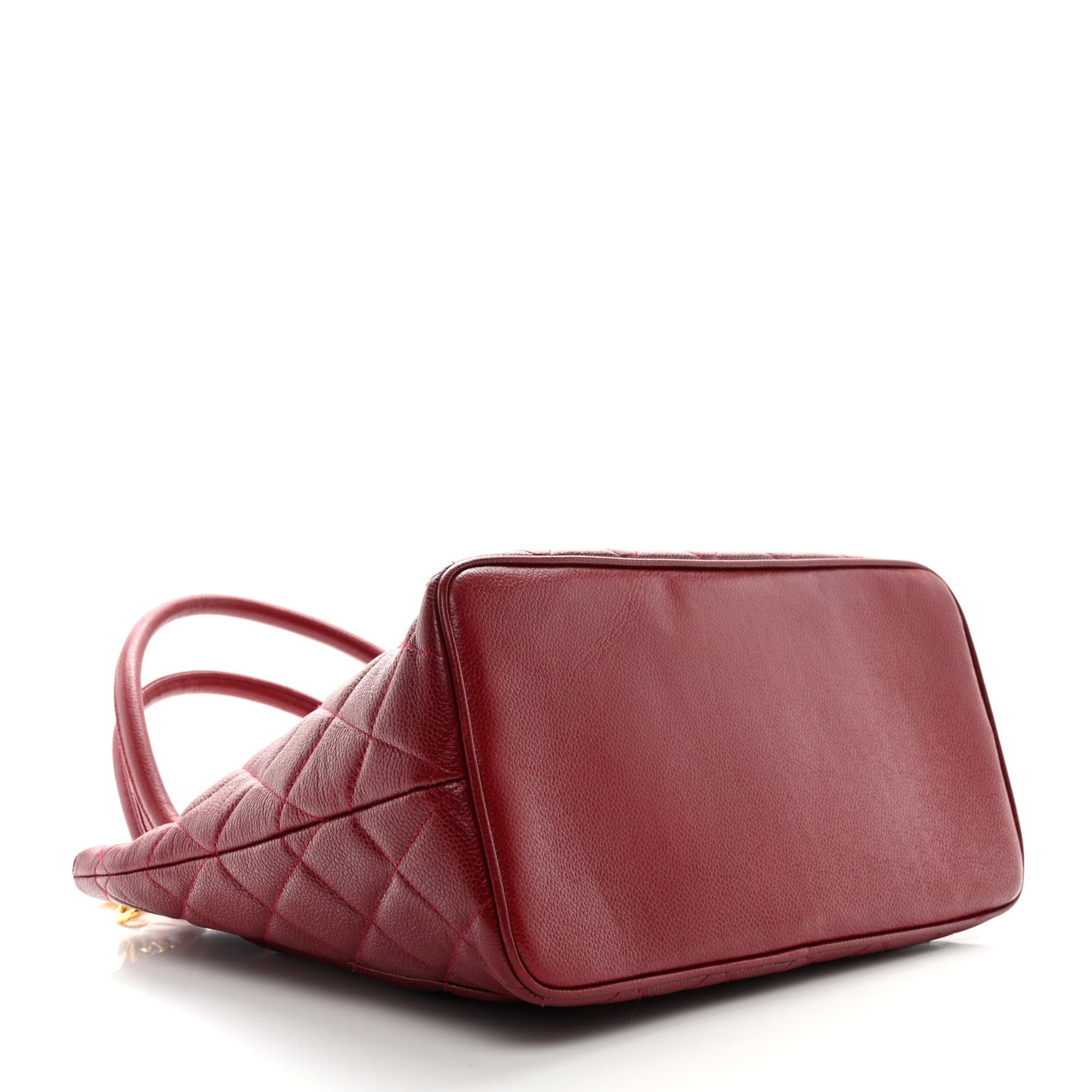 Caviar Quilted Medallion Tote Red