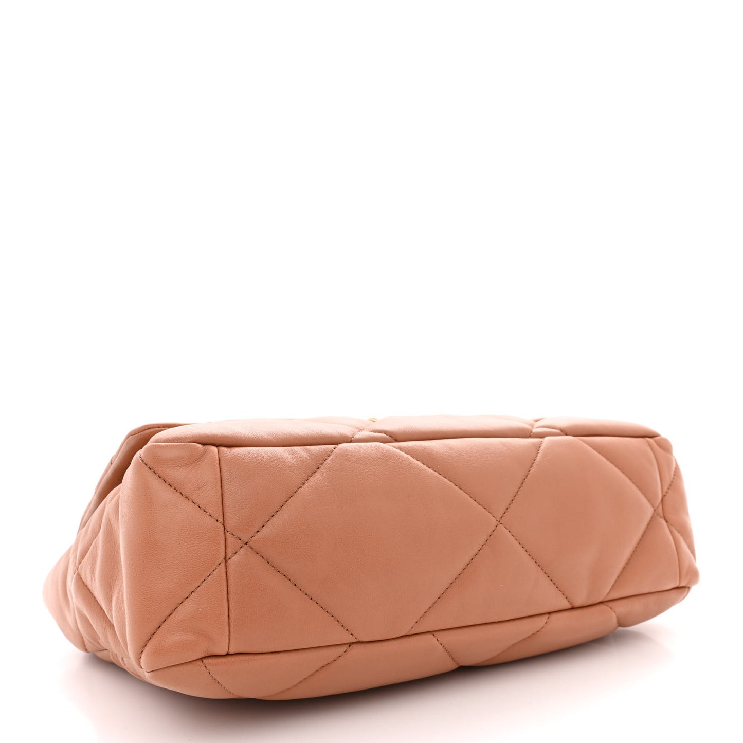 Lambskin Quilted Large Chanel 19 Flap Brown