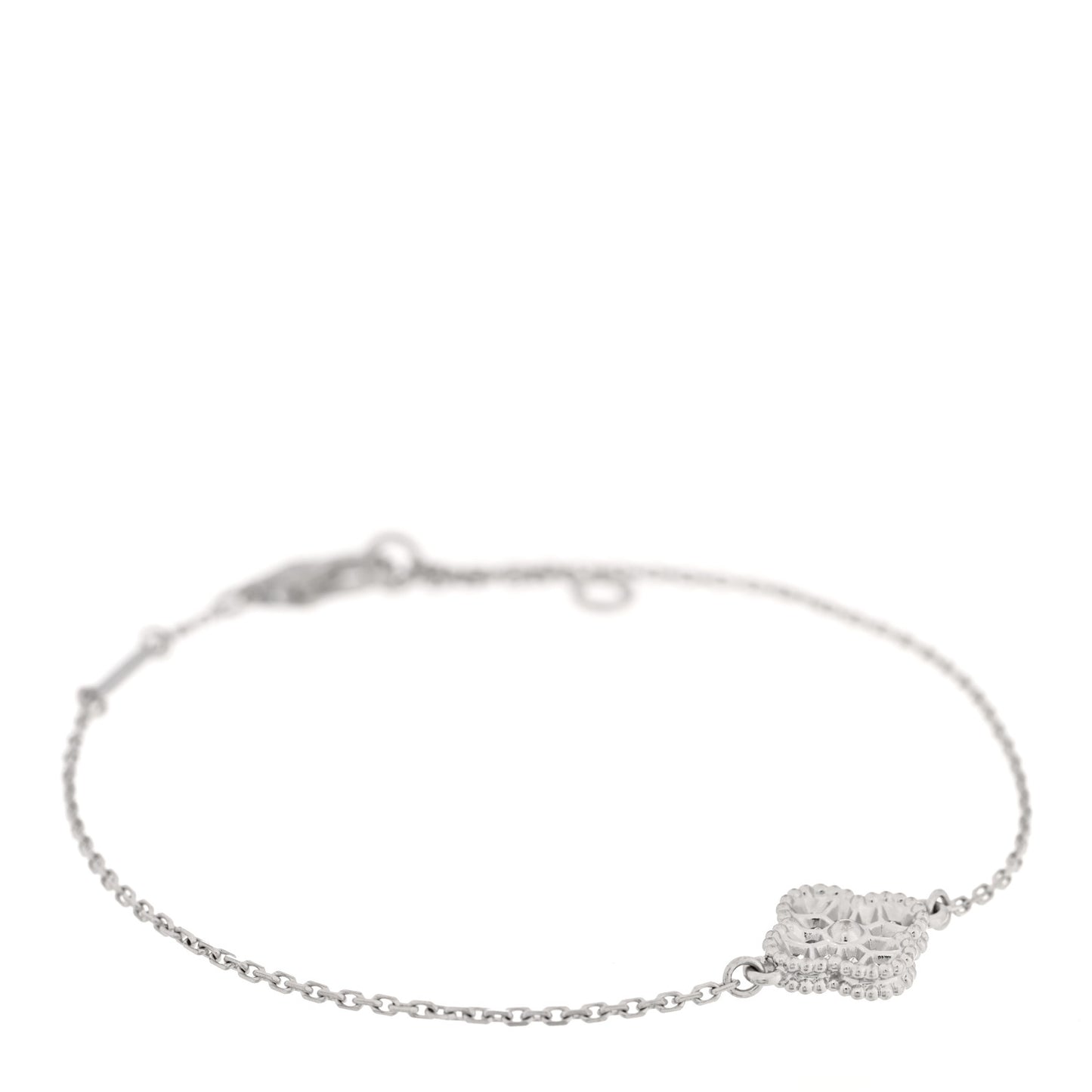 18K White Gold Diamond Sweet Alhambra Bracelet