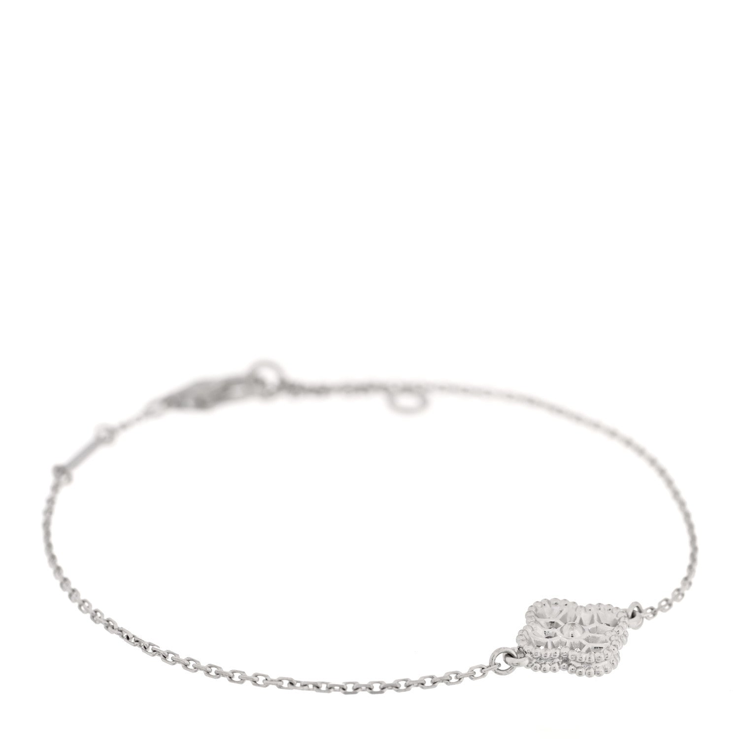 Van Cleef & Arpels 18K White Gold Diamond Sweet Alhambra Bracelet 1 of 3