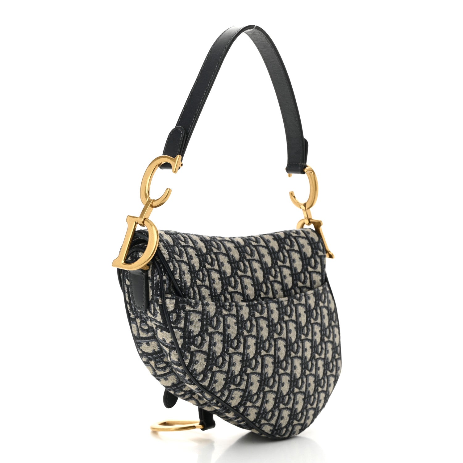 Christian Dior Oblique Saddle Bag Blue 3 of 10