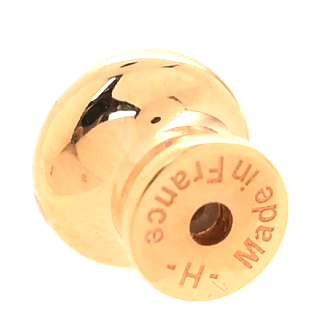 Hermes Rose Gold Lacquered Mini Pop H Earrings White 5 of 6