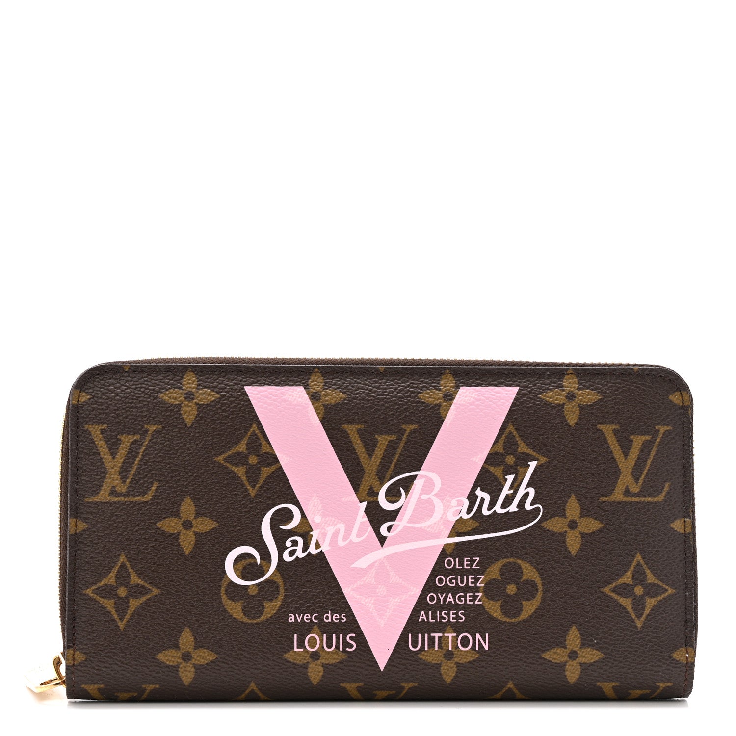Louis Vuitton Monogram Saint Barth V Zippy Wallet Rose Ballerine