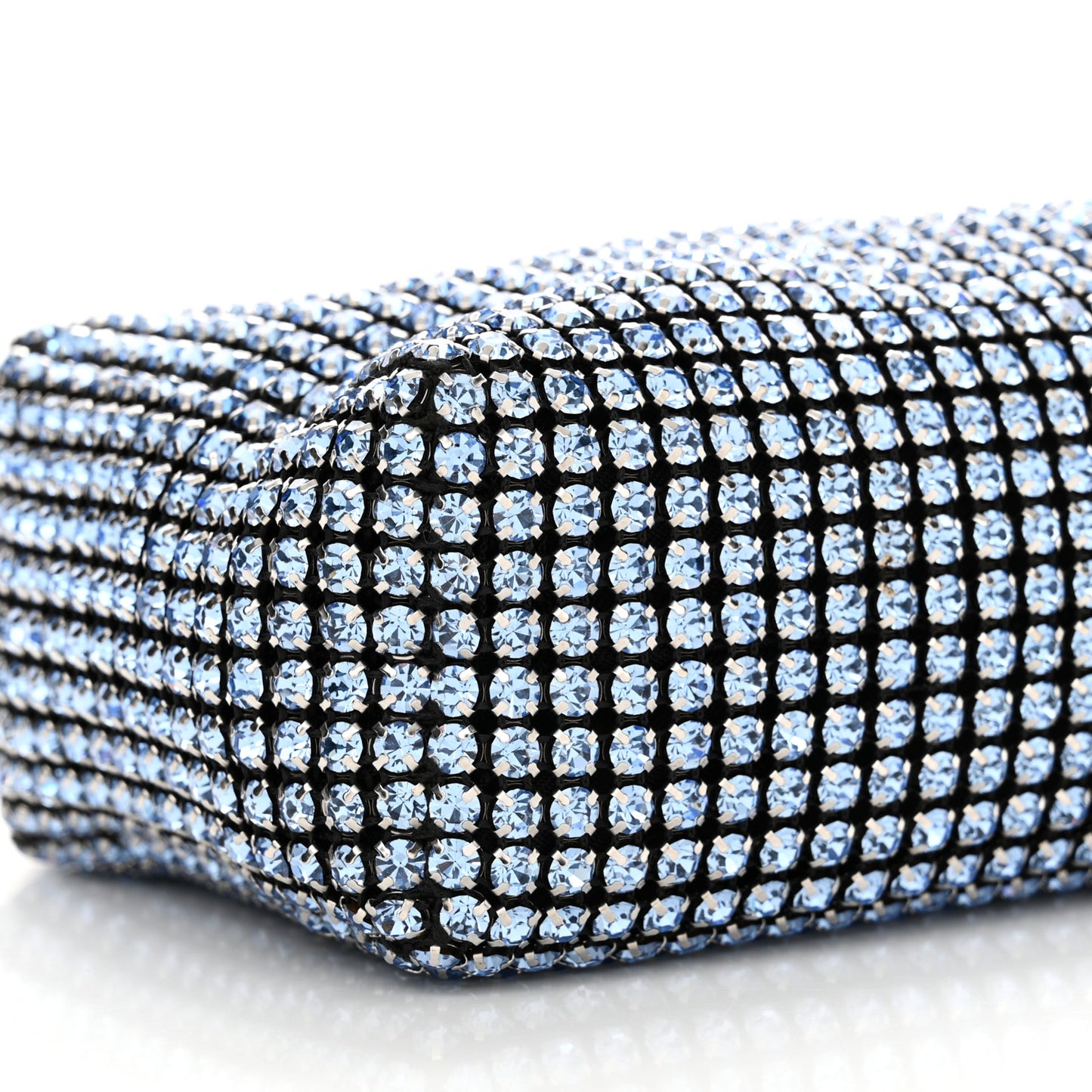 Mesh Crystal Rhinestone Mini Heiress Pouch Navy