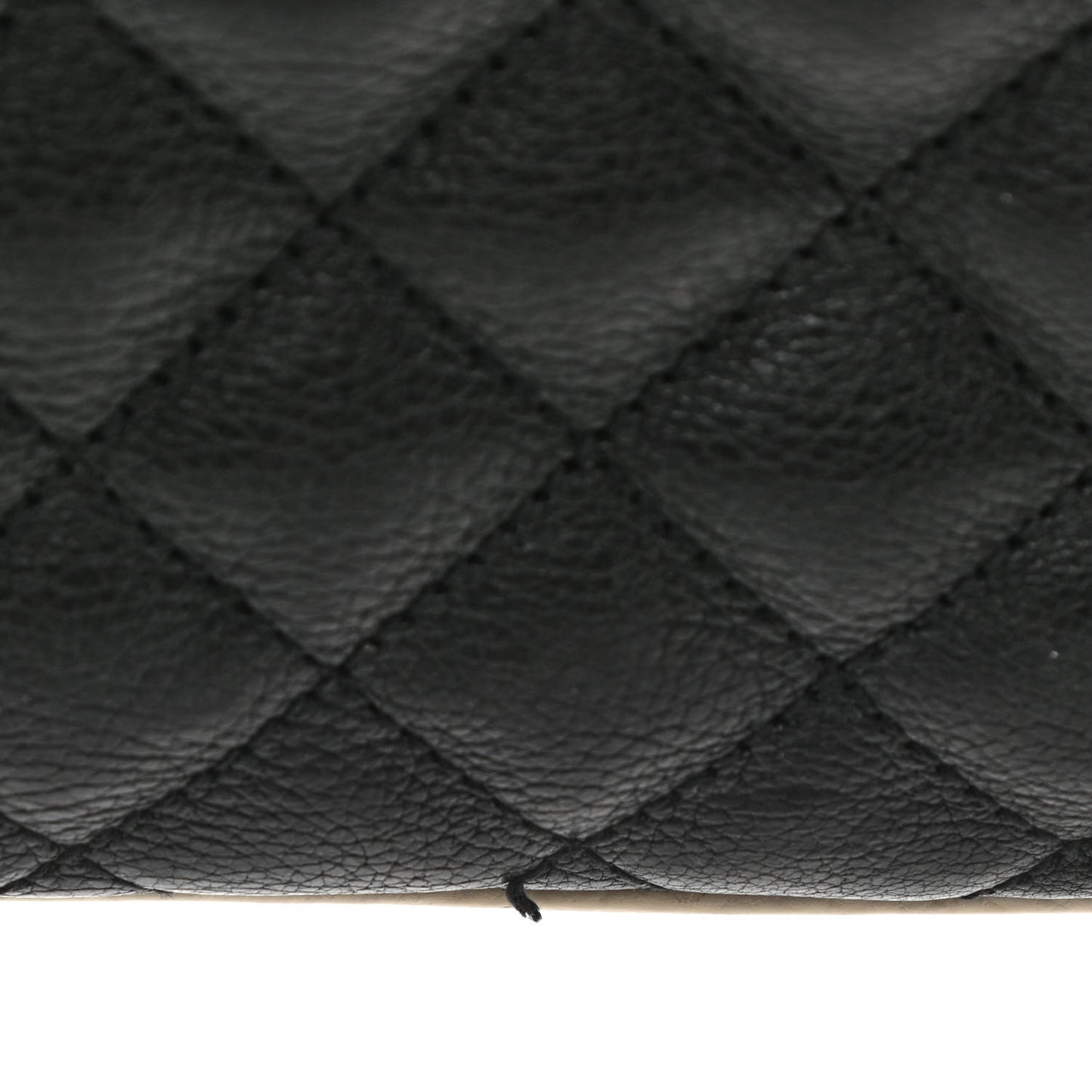 Grained Calfskin Tri-Quilt Monogram Medium College Bag Black White