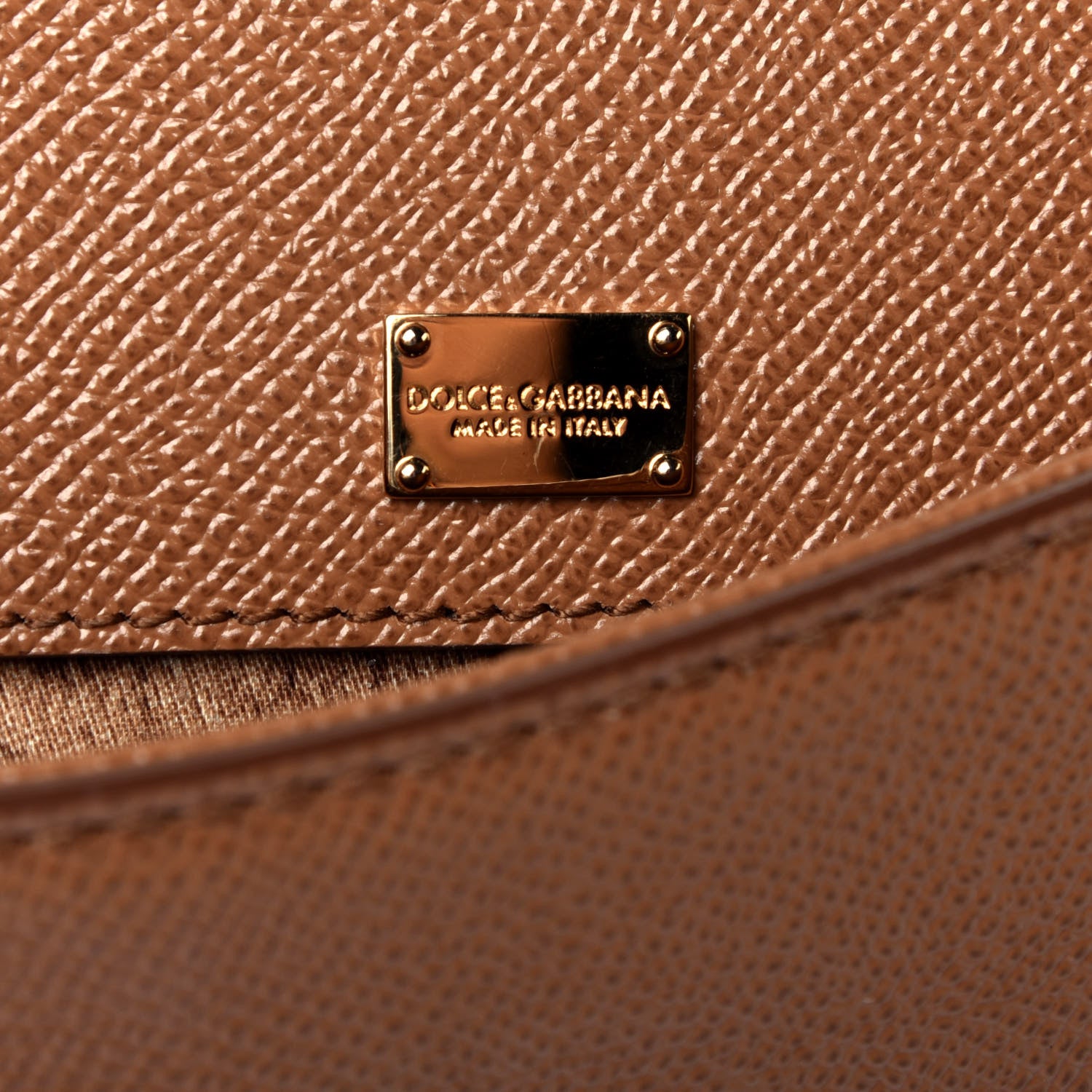 Dolce & Gabbana Dauphine Calfskin Medium Miss Sicily Satchel Caramello 7 of 9