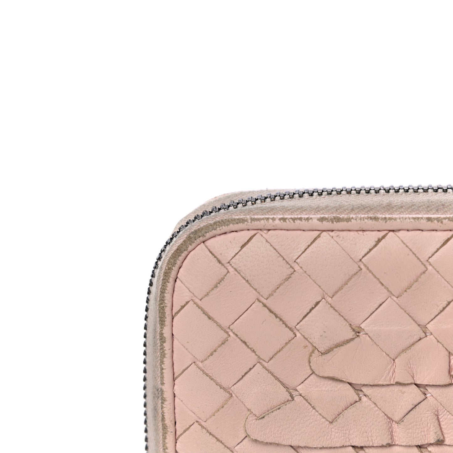 Nappa Intrecciato Zip Around Wallet Petal Pink