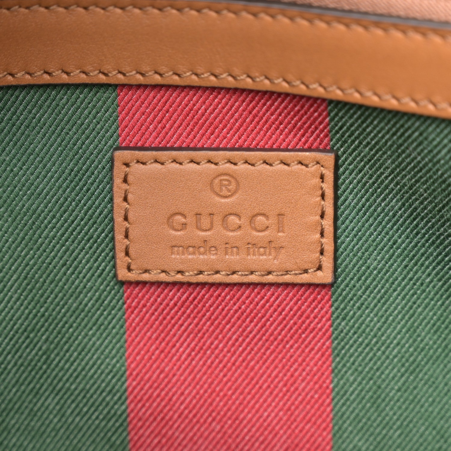 Gucci GG Supreme Monogram Emblem Medium Tote Bag Beige Dark Brown 6 of 10