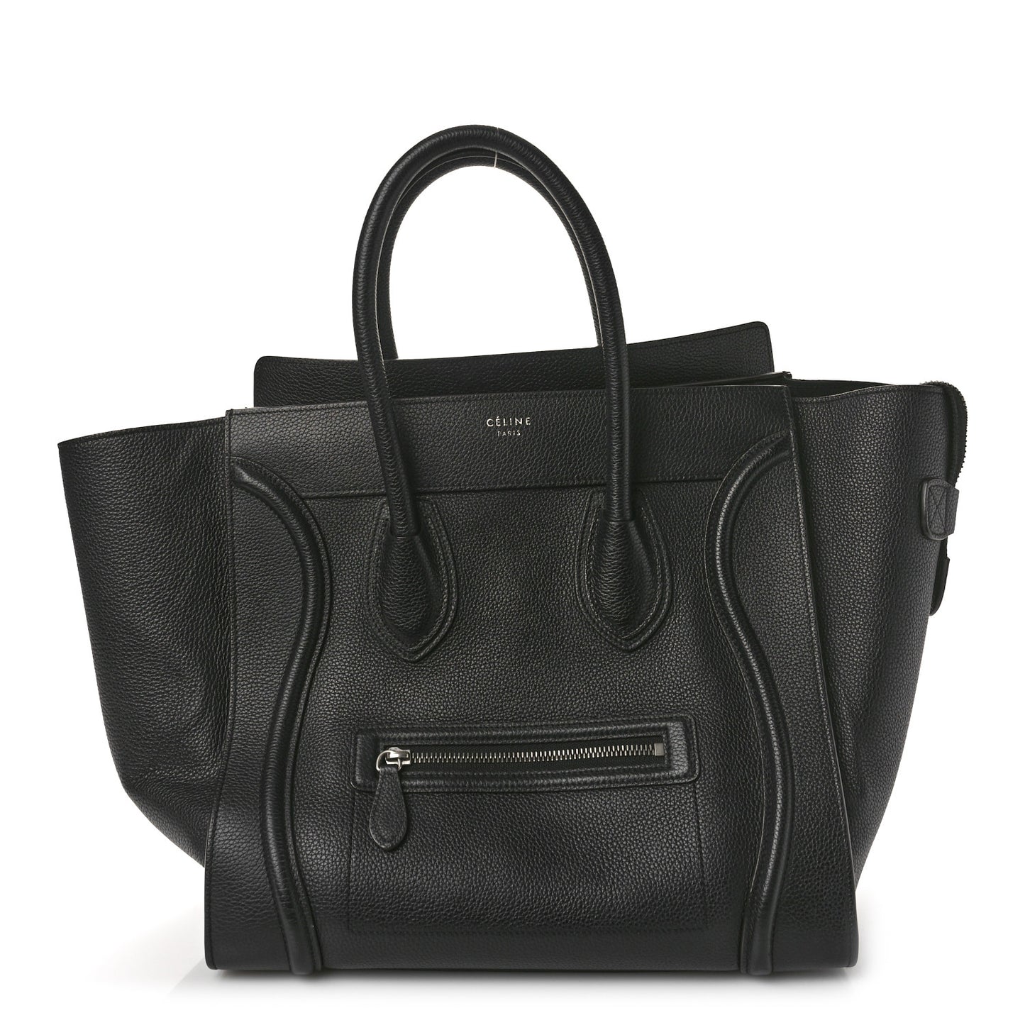 Drummed Calfskin Mini Luggage Black
