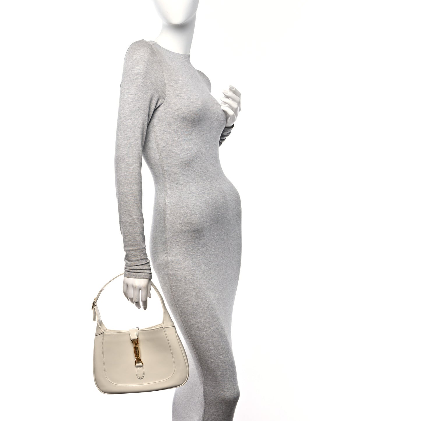 Boarded Dyana Lux Calfskin Small Jackie 1961 Hobo Mystic White