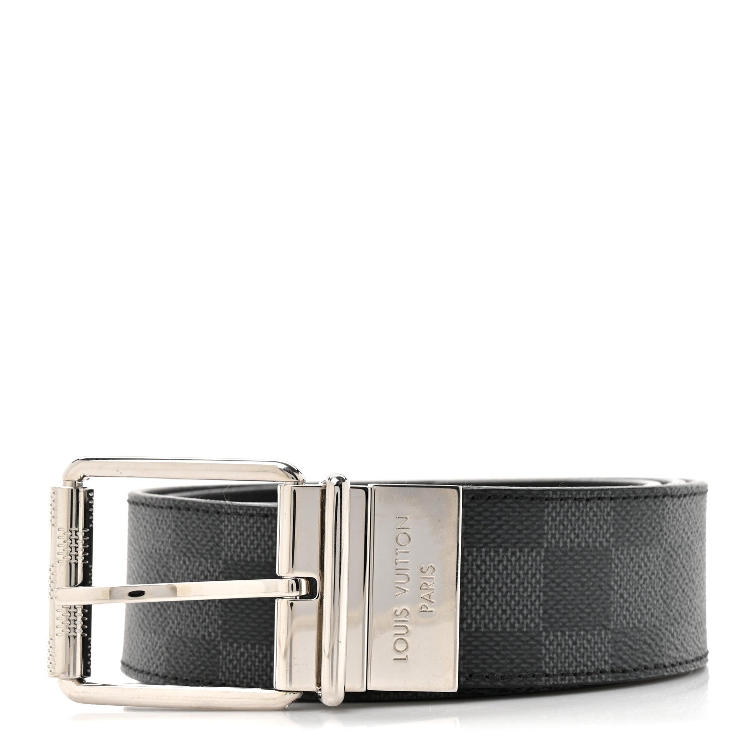 Louis Vuitton Damier Graphite Calfskin Belt 85 34 Black 1821912
