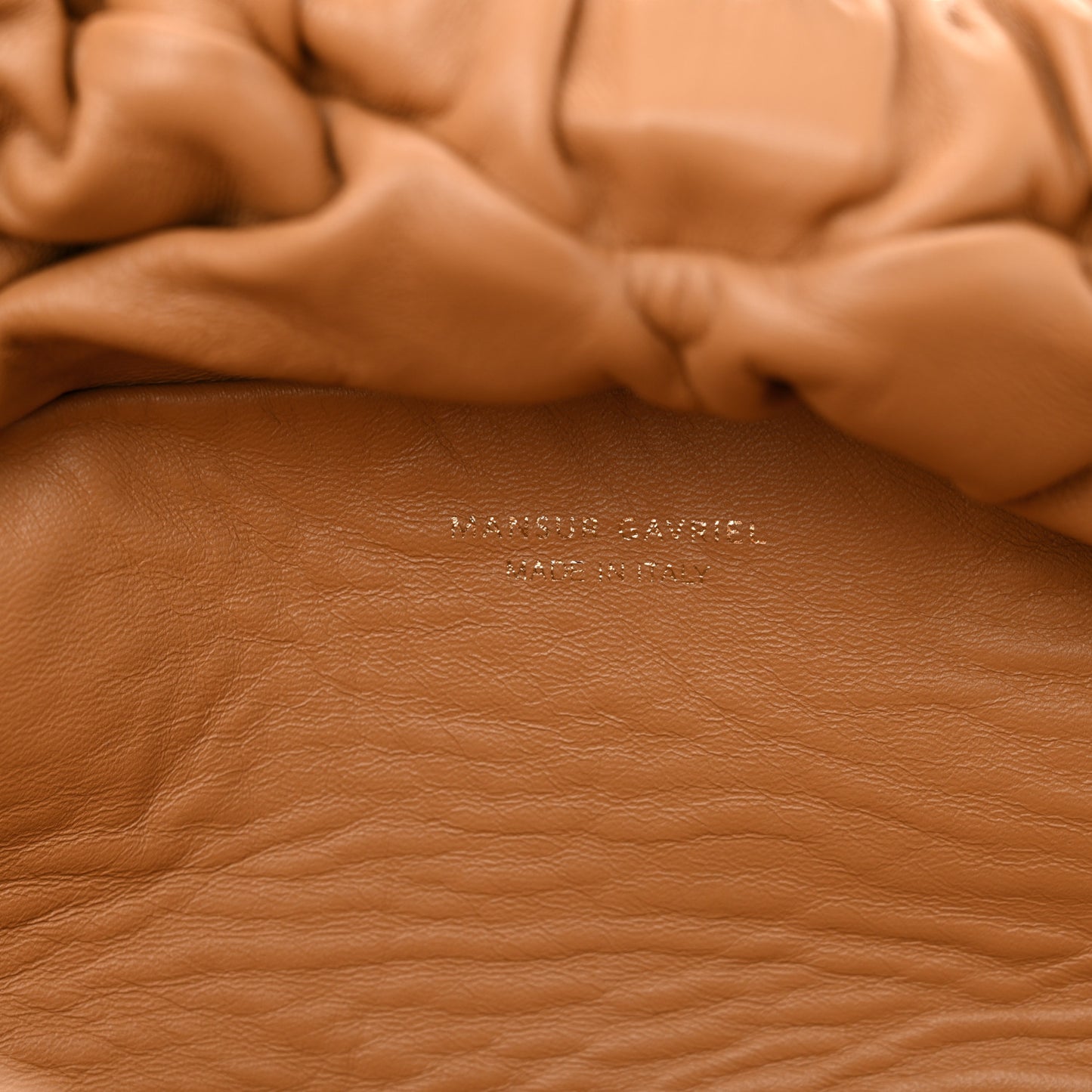 Lambskin Cloud Clutch Caramel