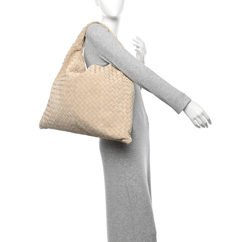 Suede Intrecciato Large Hop Ecru