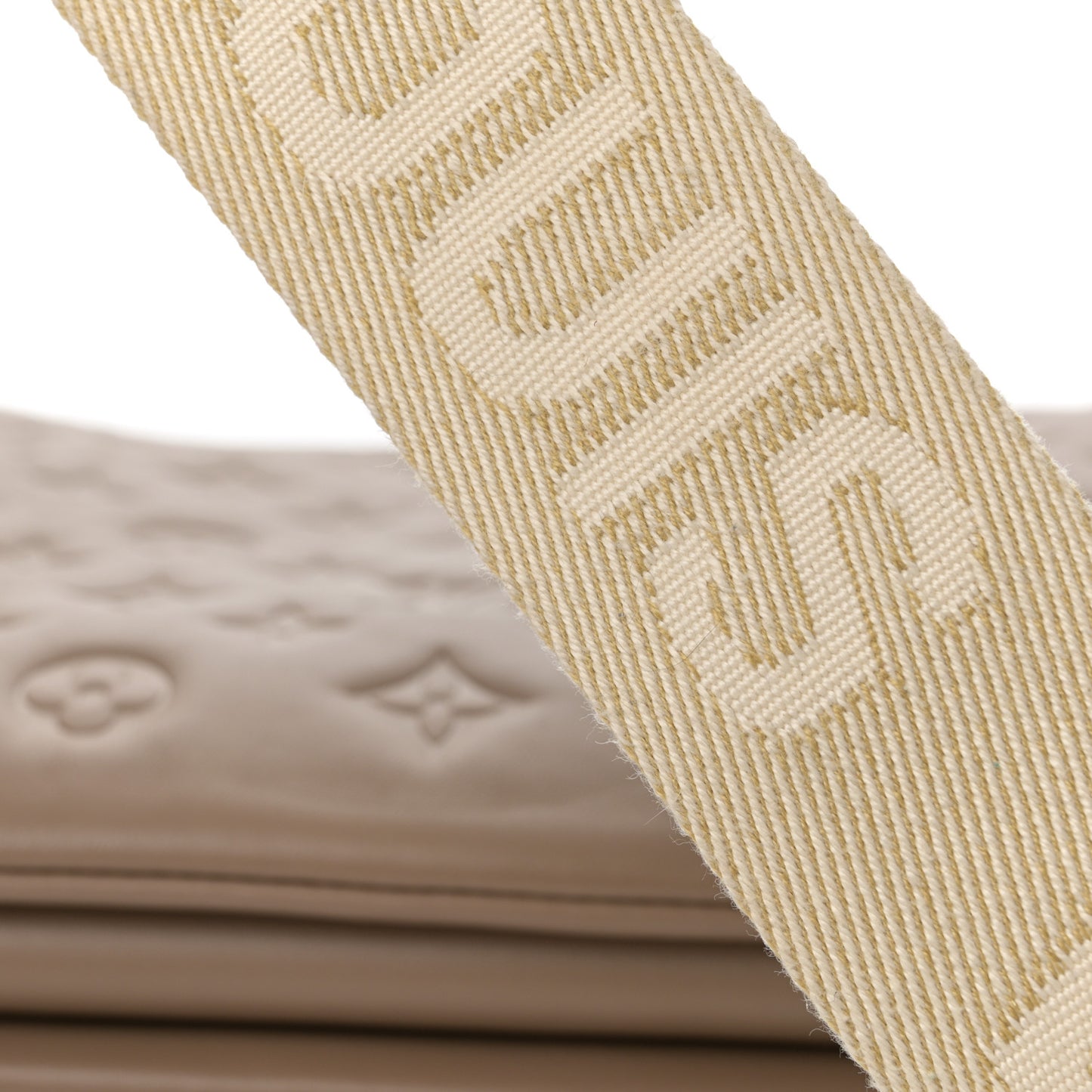 Lambskin Embossed Monogram Coussin PM Taupe