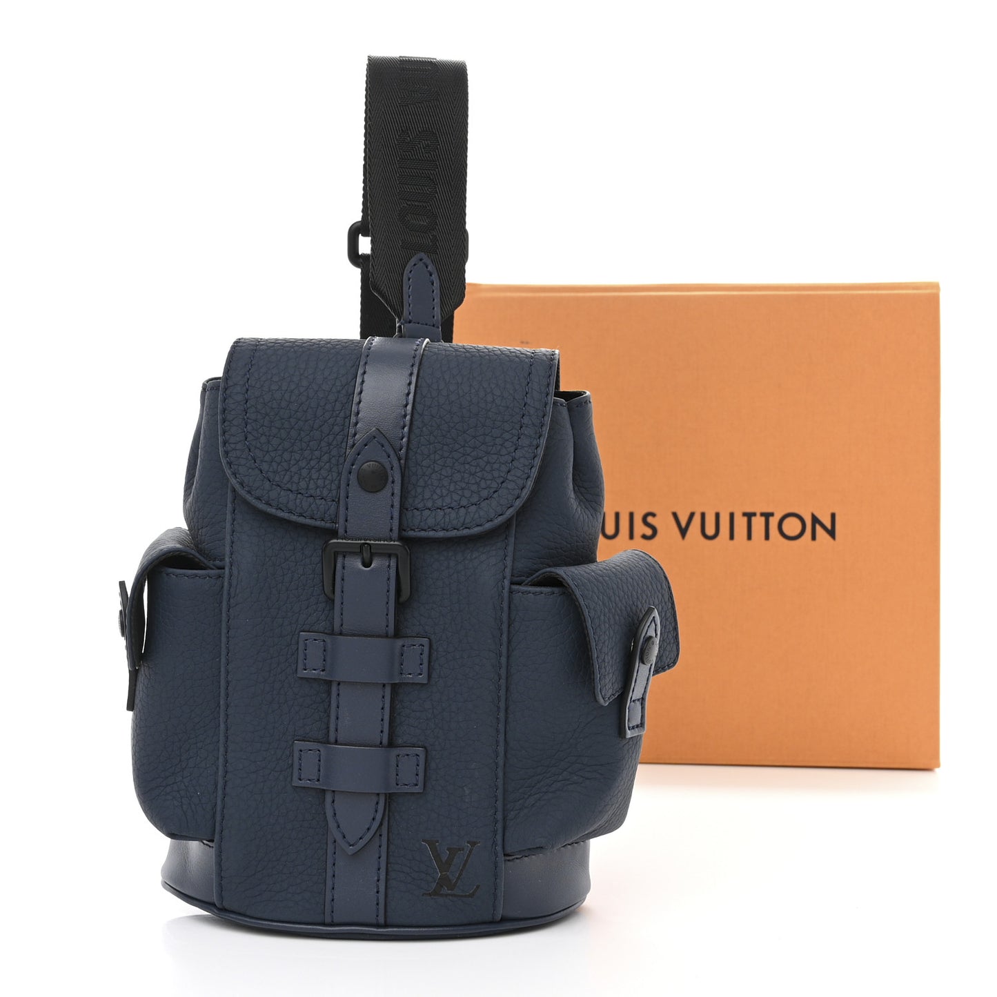 LOUIS VUITTON Taurillon Christopher XS Backpack Bleu Marine