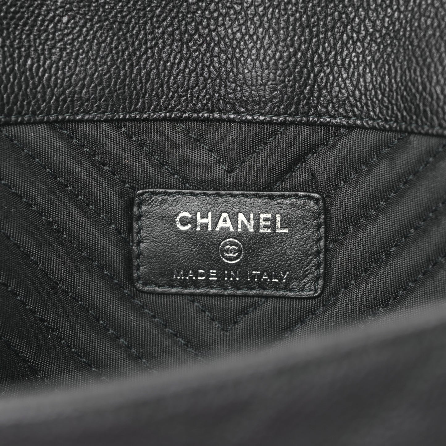 Calfskin Chevron Quilted Small Envelope Clutch Black