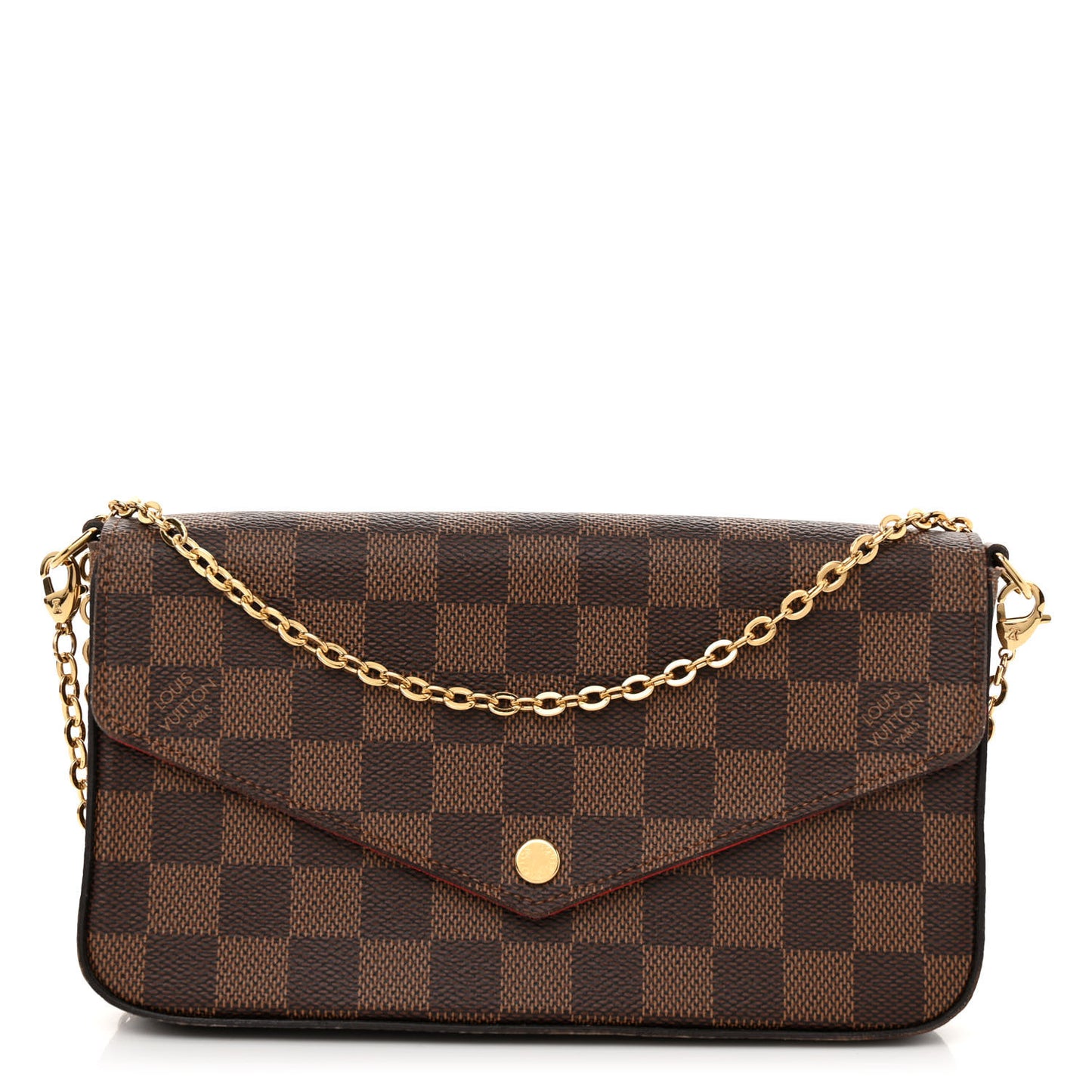 LOUIS VUITTON Damier Ebene Pochette Felicie Chain Wallet
