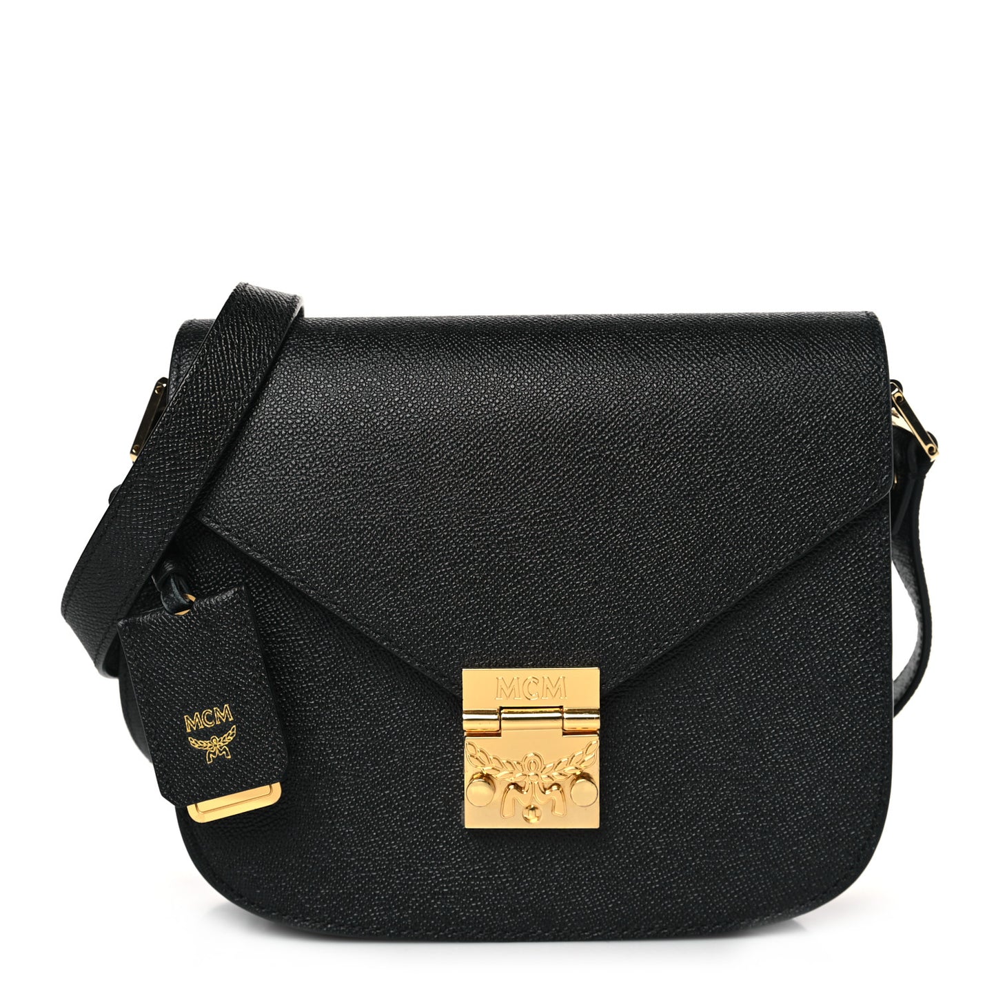 Grained Calfskin Patricia Park Avenue Crossbody Bag Black