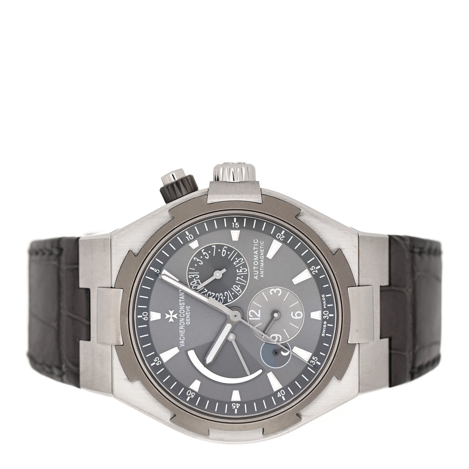 Vacheron Constantin Stainless Steel Alligator 42mm Overseas Dual Time Automatic Watch Grey 47450/000W-9511 2 of 5