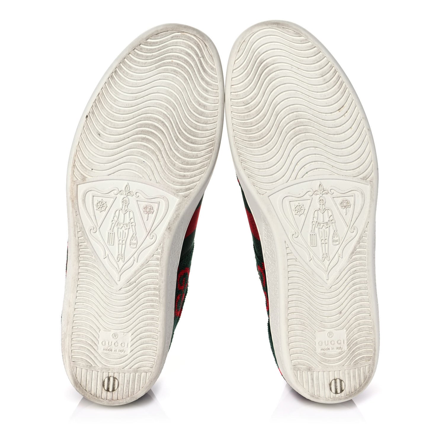 Covered Wool Big GG Monogram Mens Sneakers 9 Green Red