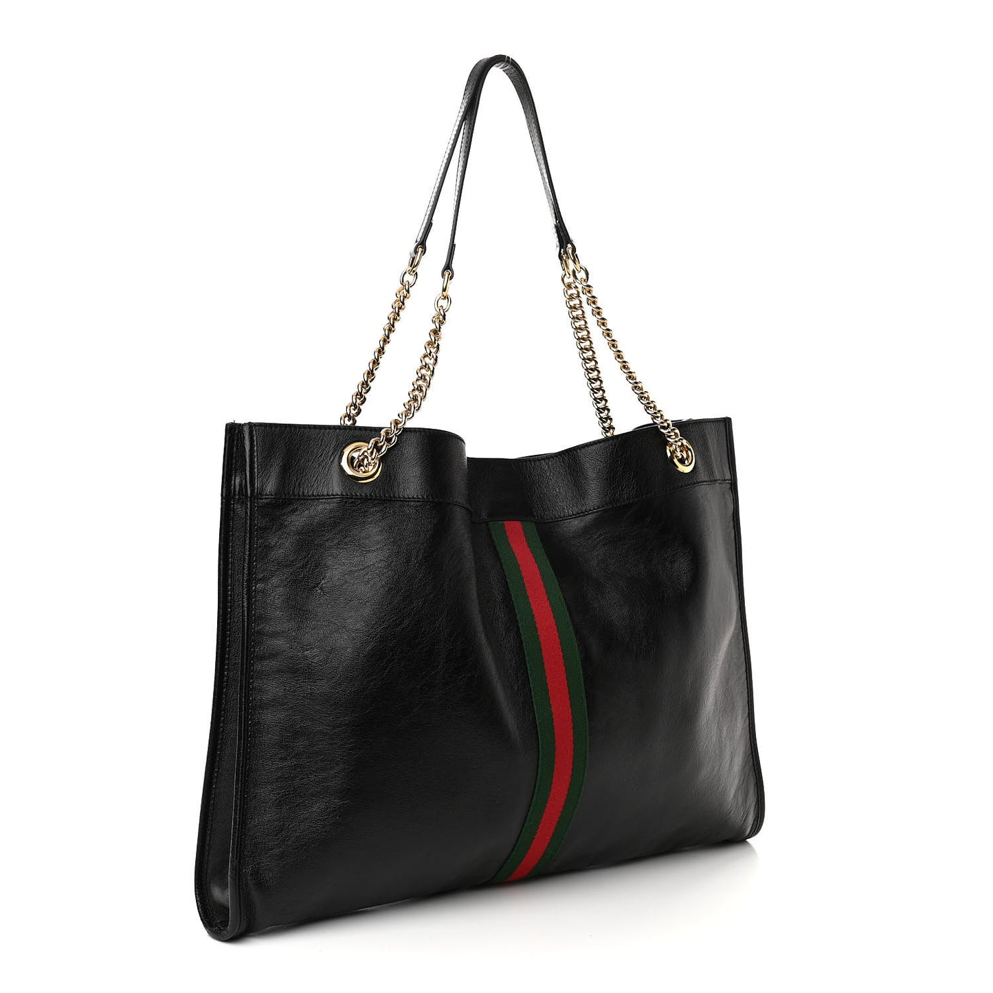 Calfskin Large Rajah Chain Tote Black