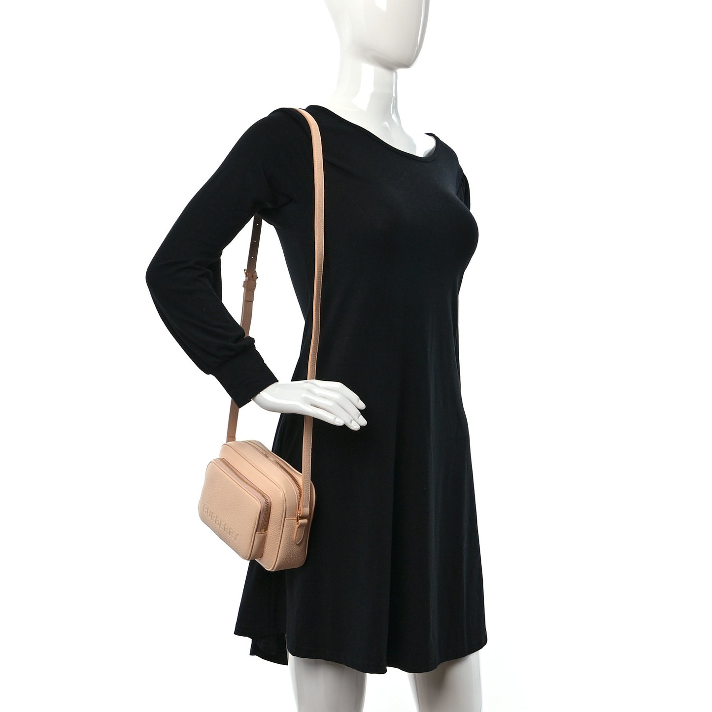 Grained Calfskin Small Camera Bag Peach Pink