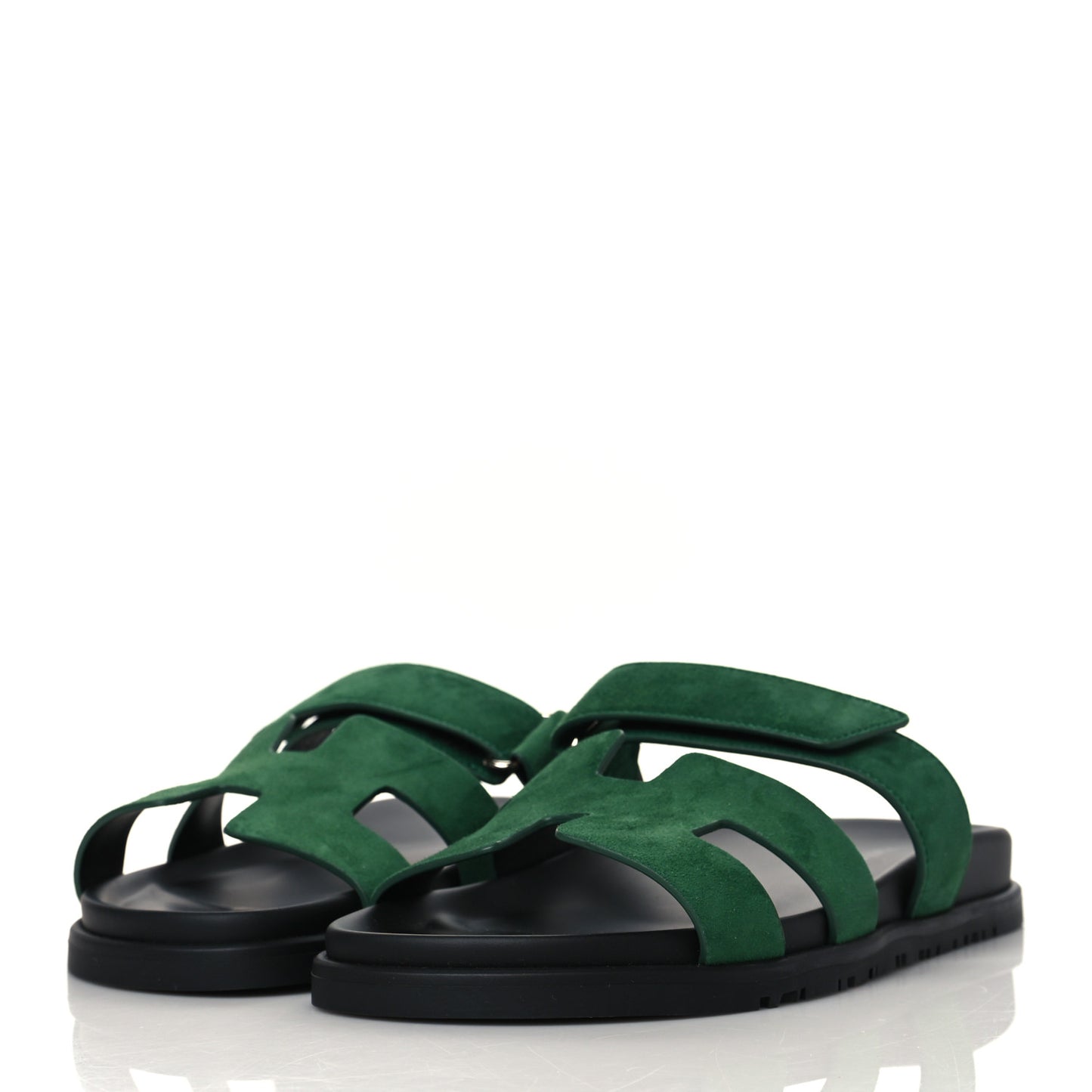 Suede Goatskin Womens Chypre Sandals 38 Vert Electrique